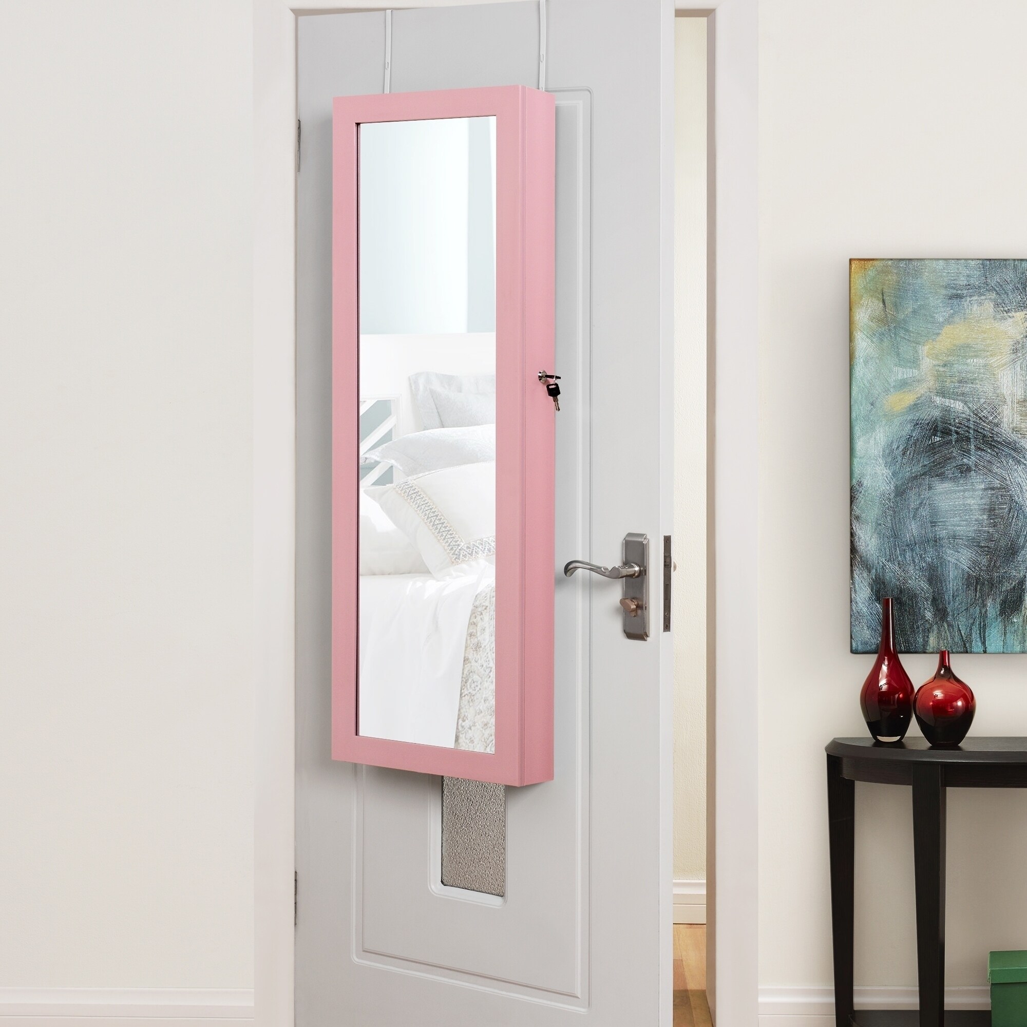 Evania Over The Door Jewelry Armoire Makeup Organizer Mirror Evania Over The Door Jewelry Armoire Makeup Organizer Mirror Free Shipping Today 19311019