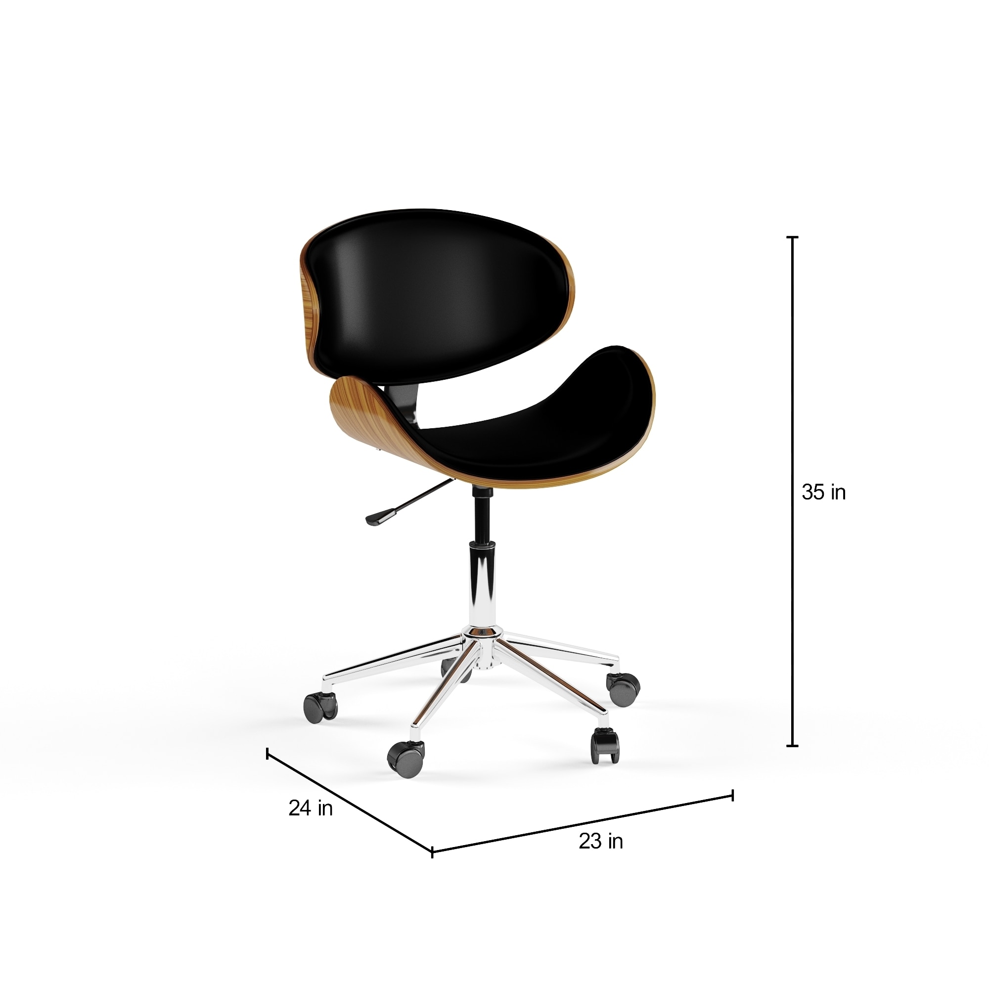 shop carson carrington malmo black wood mid century office chair