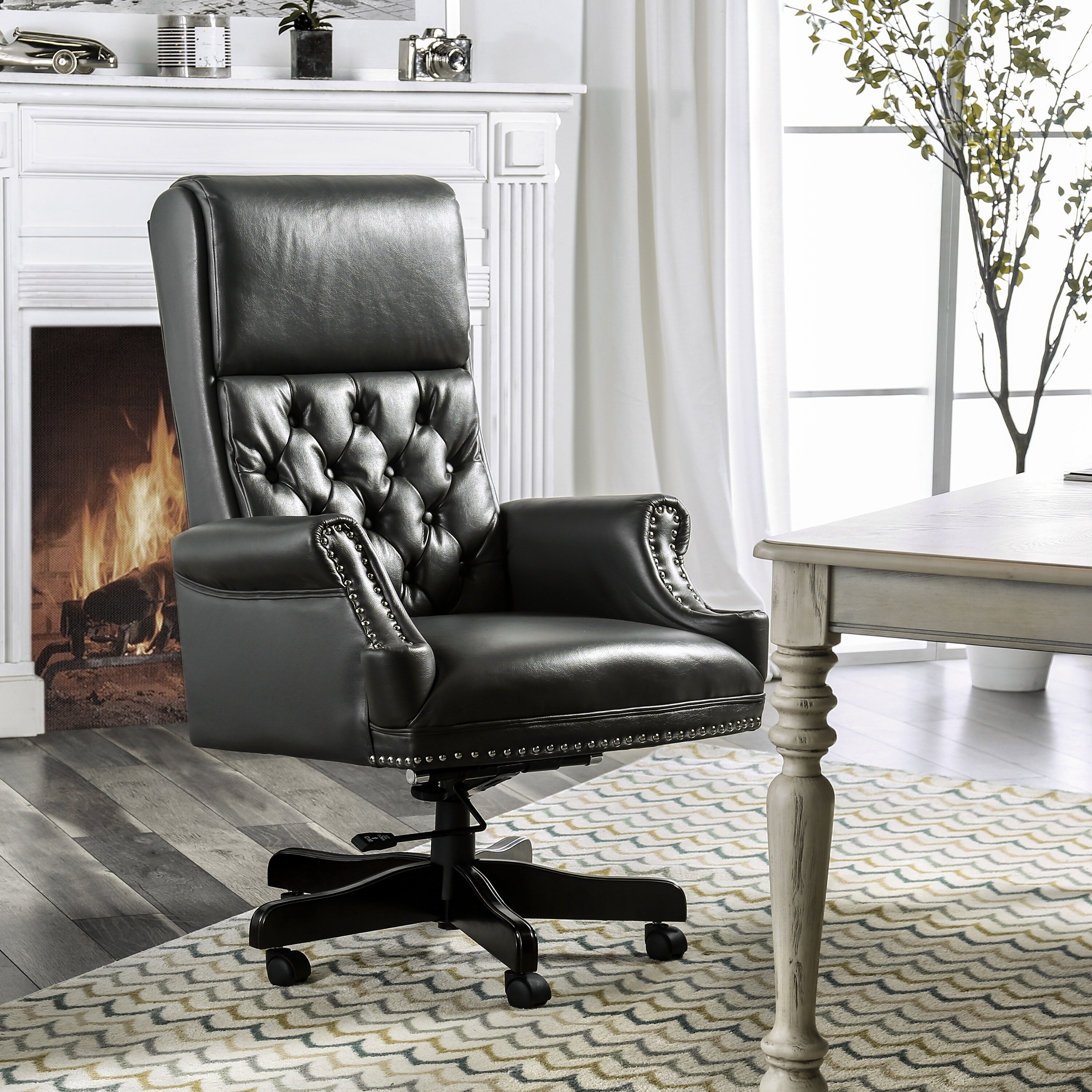 Furniture Of America Eries Leather Gel Tufted Adjule Office Furniture Of America Eries Leather Gel Tufted Adjule Office Chair