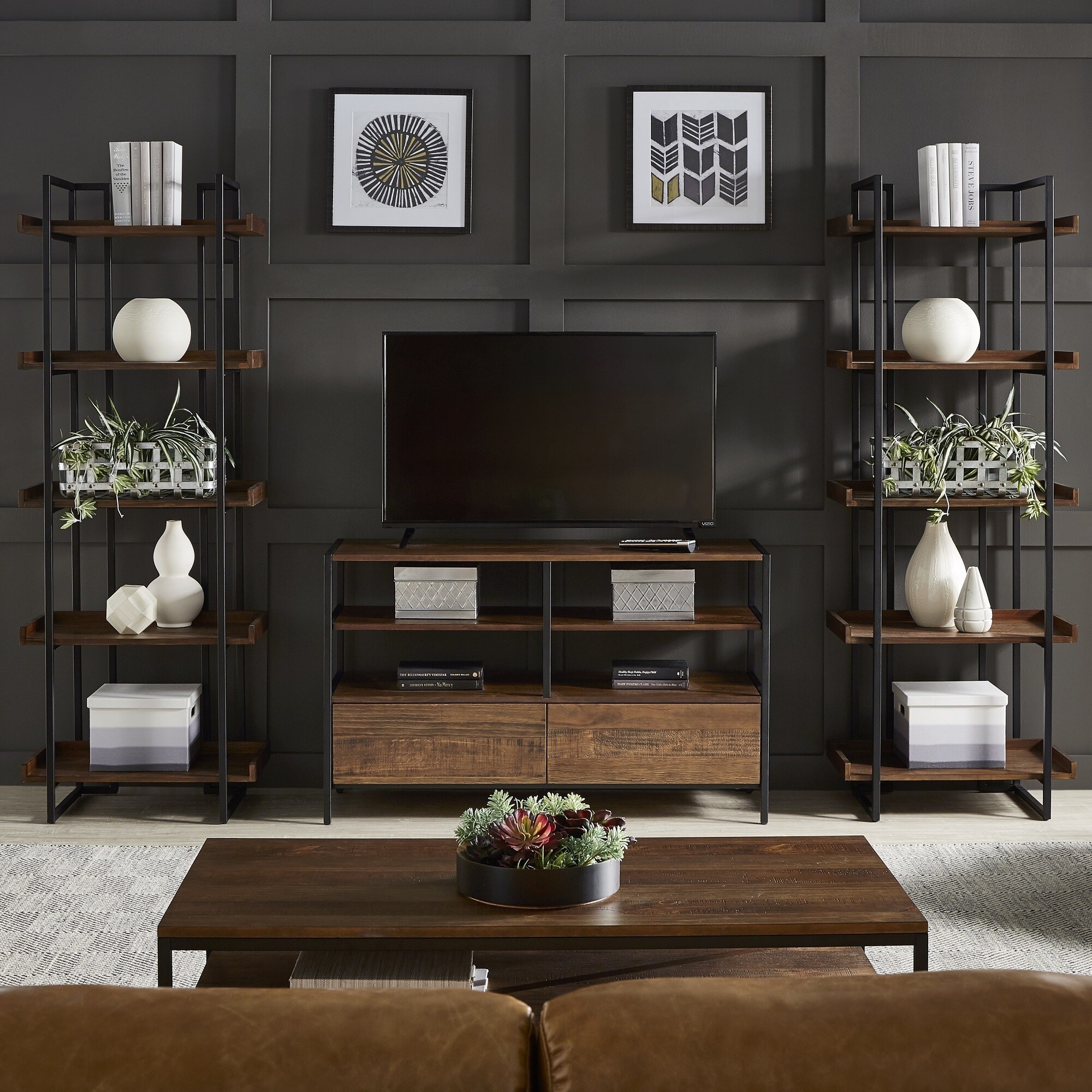 Corey Rustic Brown 3 Piece Entertainment Center By Inspire Q Corey Rustic Brown 3 Piece Entertainment Center By Inspire Q Modern On Free Shipping Today 19531590