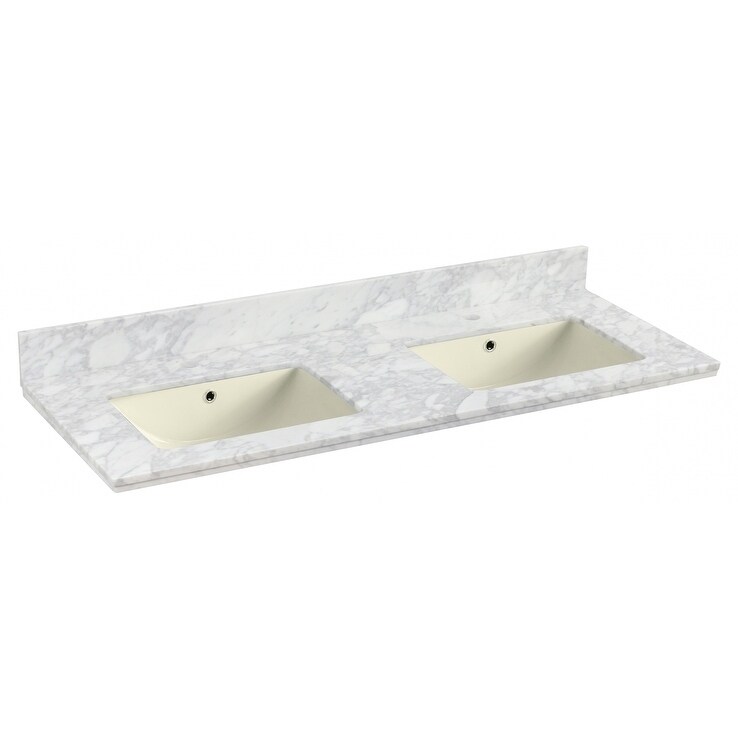 Shop 47 5 In W X 18 25 In D Quartz Top With Backsplash In Bianca