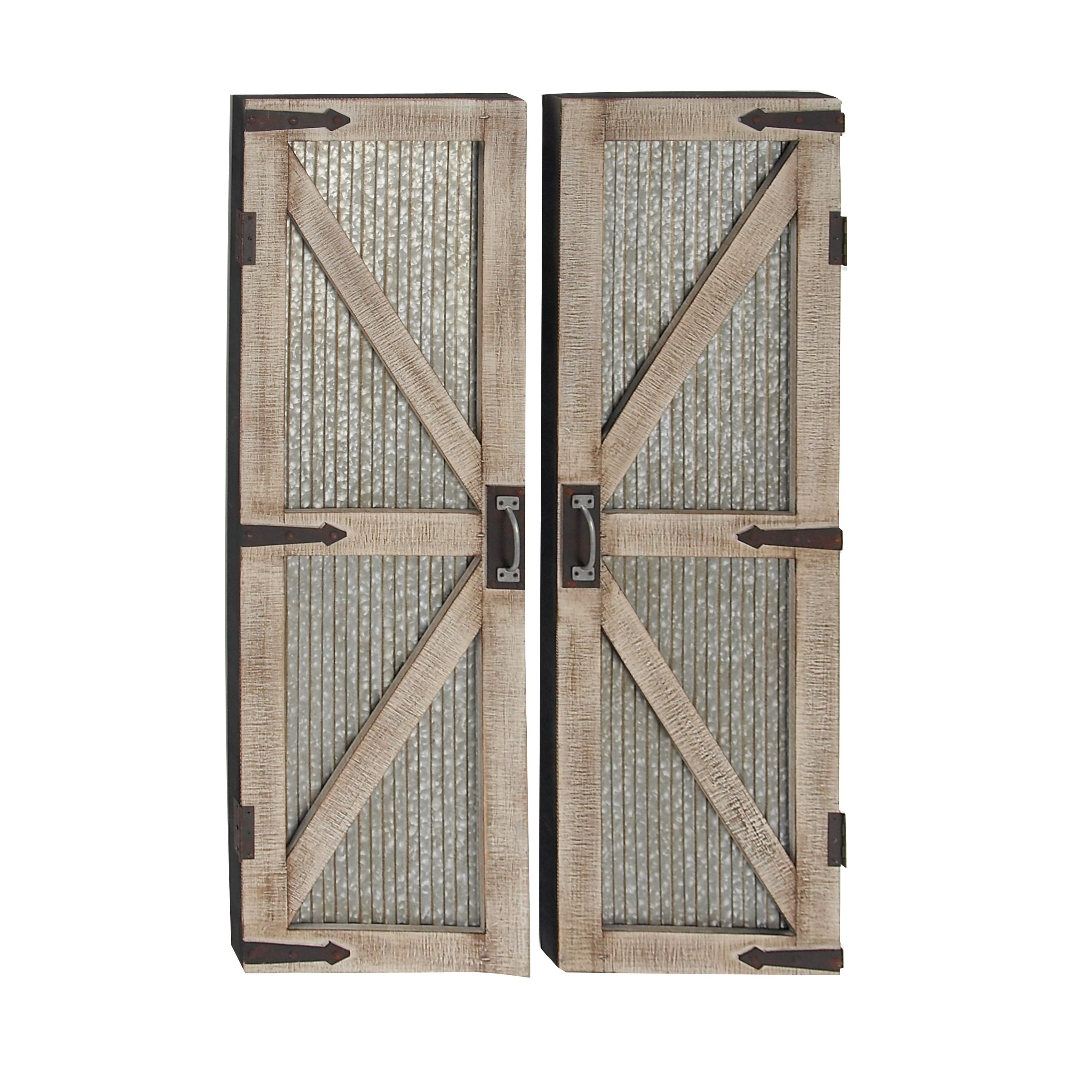 Shop Set Of 2 Rustic Iron And Wood Barn Style Door Panels Free