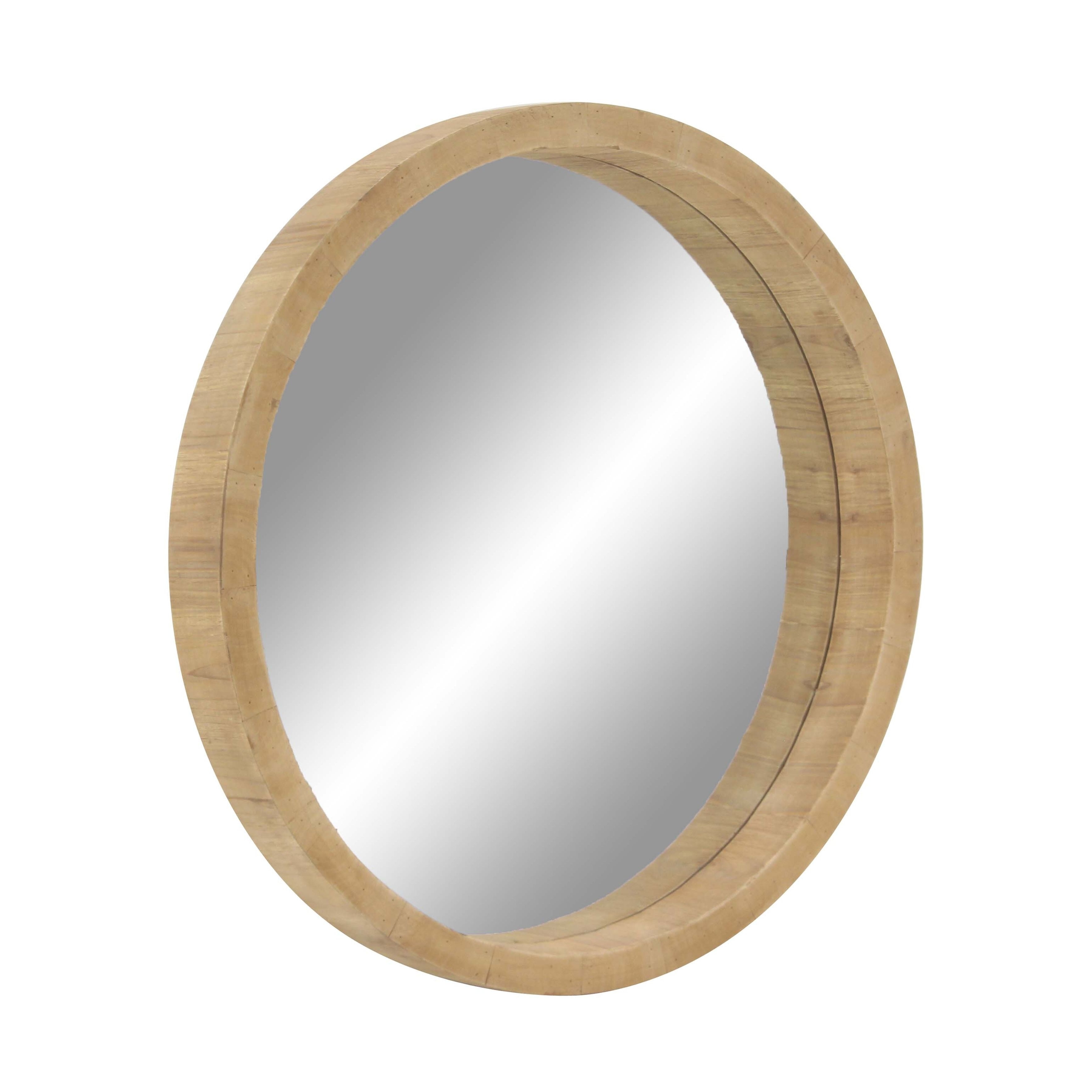 32 Inch Rustic Wooden Round Wall Mirror Brown Free Shipping 32 Inch Rustic Wooden Round Wall Mirror Brown Free Shipping Today 19565797