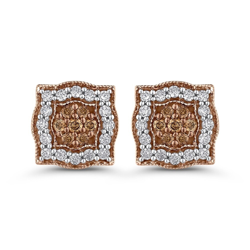 10k Rose Gold 5 8ct Tdw White And Brown Diamond Stud Earrings G H 10k Rose Gold 5 8ct Tdw White And Brown Diamond Stud Earrings G H I2 I3 Free Shipping Today 25616933