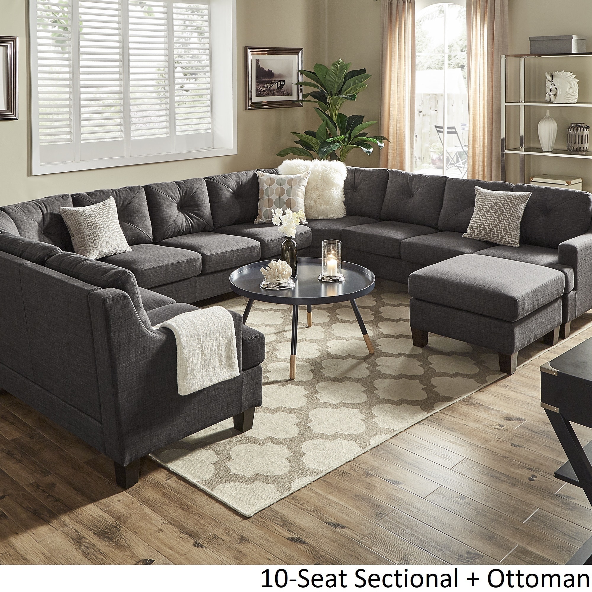 Elston Dark Grey Linen U Shape Sectionals By Inspire Q Modern Elston Dark Grey Linen U Shape Sectionals By Inspire Q Modern On Free Shipping Today 19683866