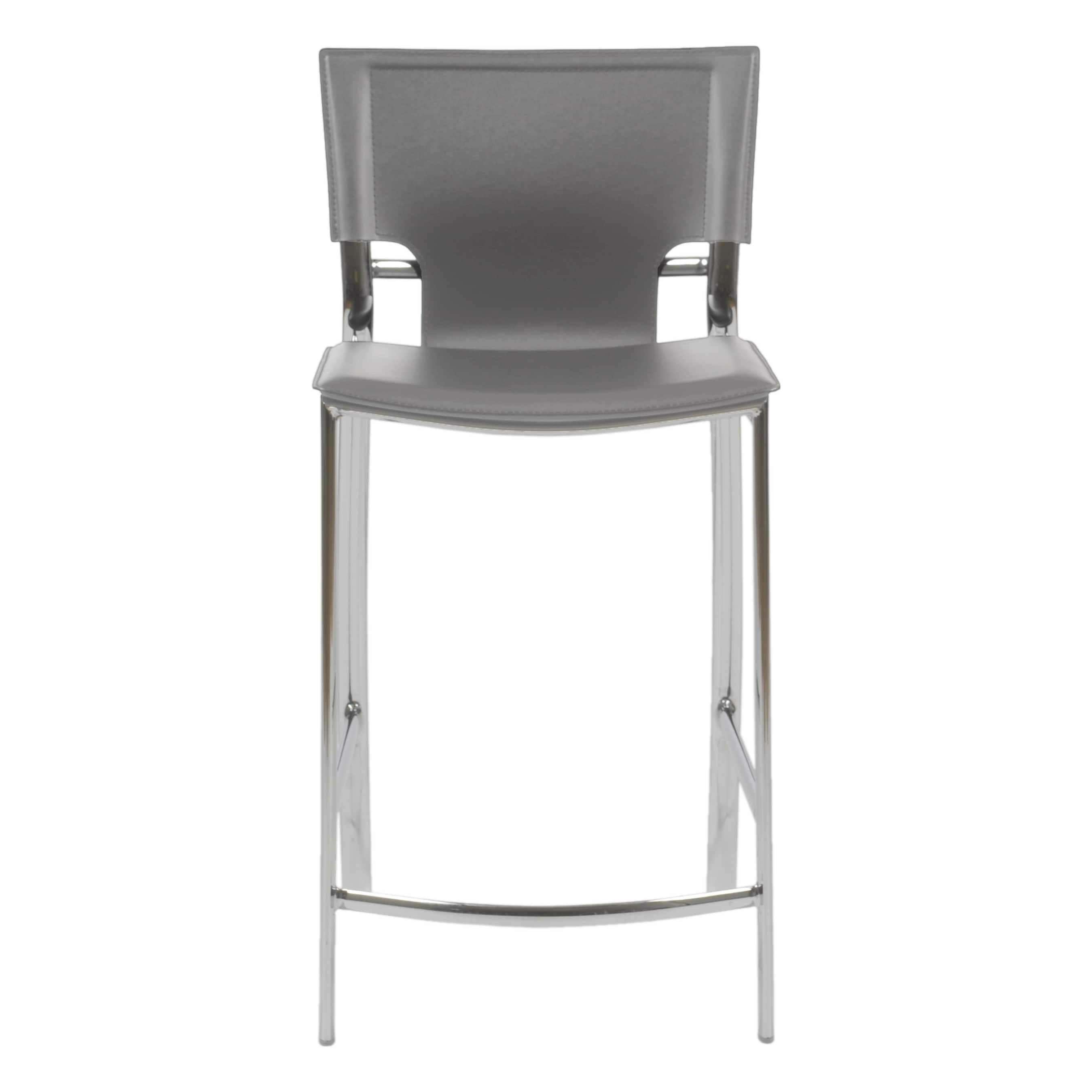 Vinnie C Counter Stool In Gray With Chrome Legs Set Of 2 Vinnie C Counter Stool In Gray With Chrome Legs Set Of 2 Free Shipping Today 19749351