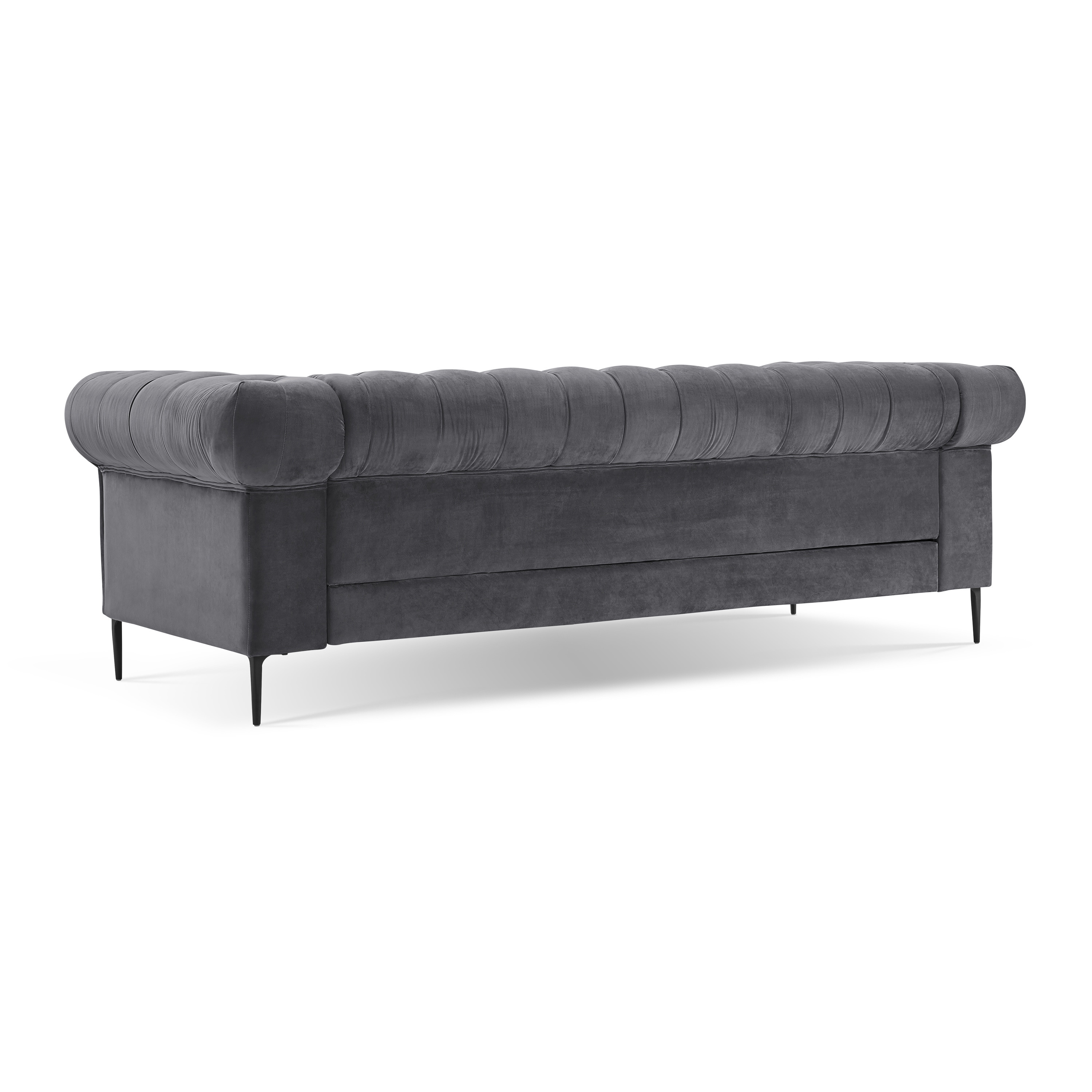 Corvus Prato Velvet Chesterfield Sofa With Rolled Arms