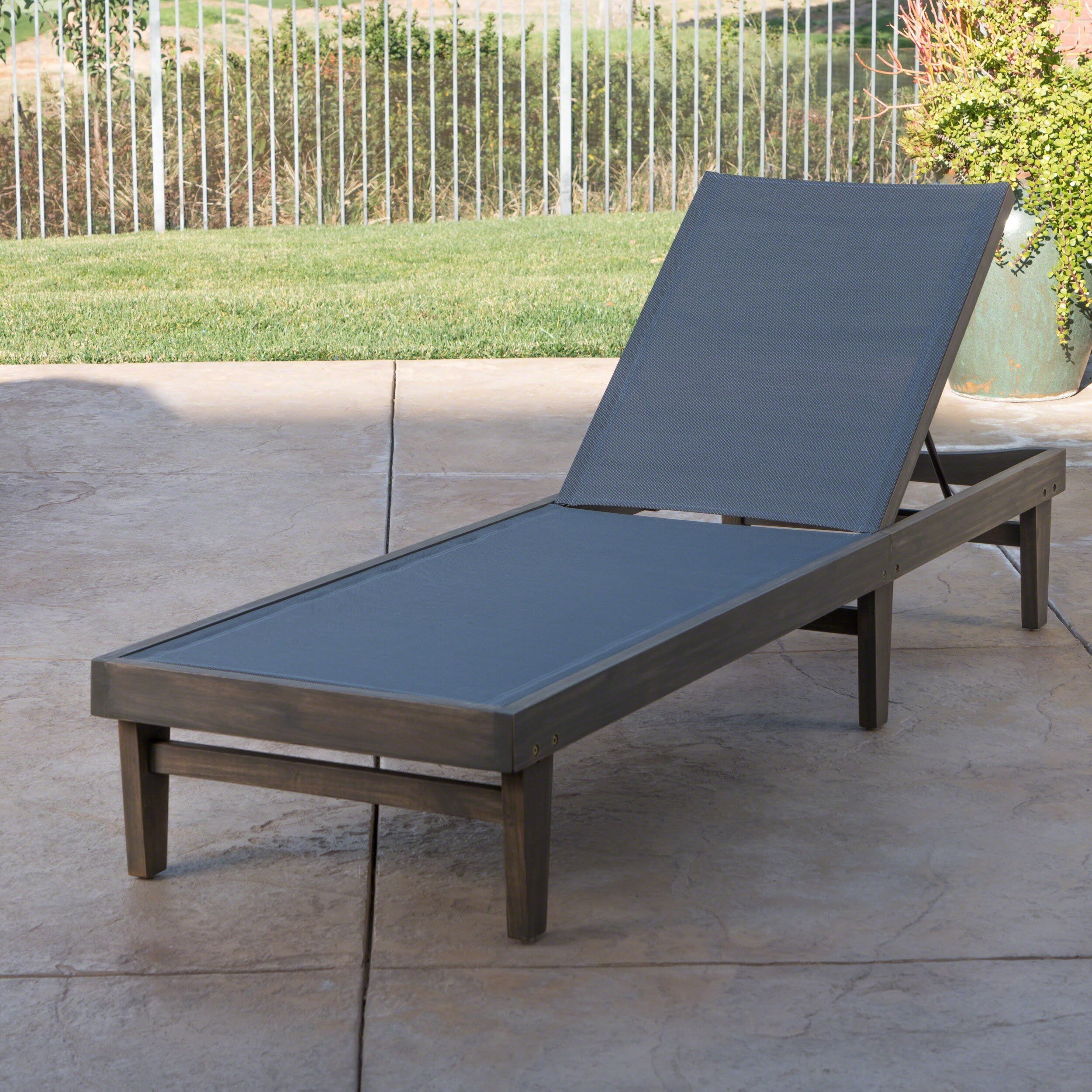 Summerland Outdoor Acacia Wood Mesh Chaise Lounge By Summerland Outdoor Acacia Wood Mesh Chaise Lounge By Christopher Knight Home On Free Shipping Today 19798615