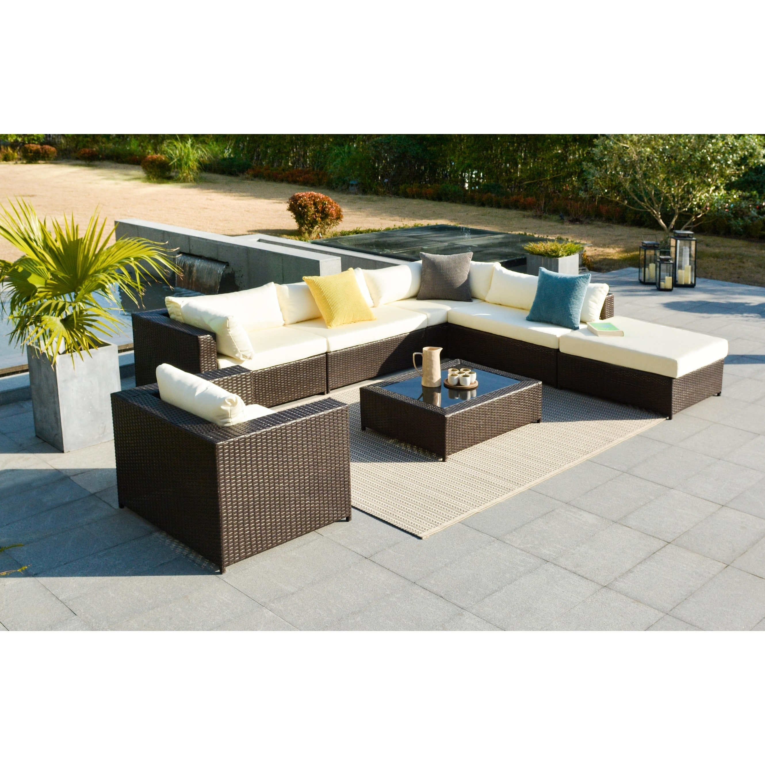 Havenside Home Caladesi 7 Piece Resin Wicker Outdoor Sectional Havenside Home Caladesi 7 Piece Resin Wicker Outdoor Sectional Sofa Set