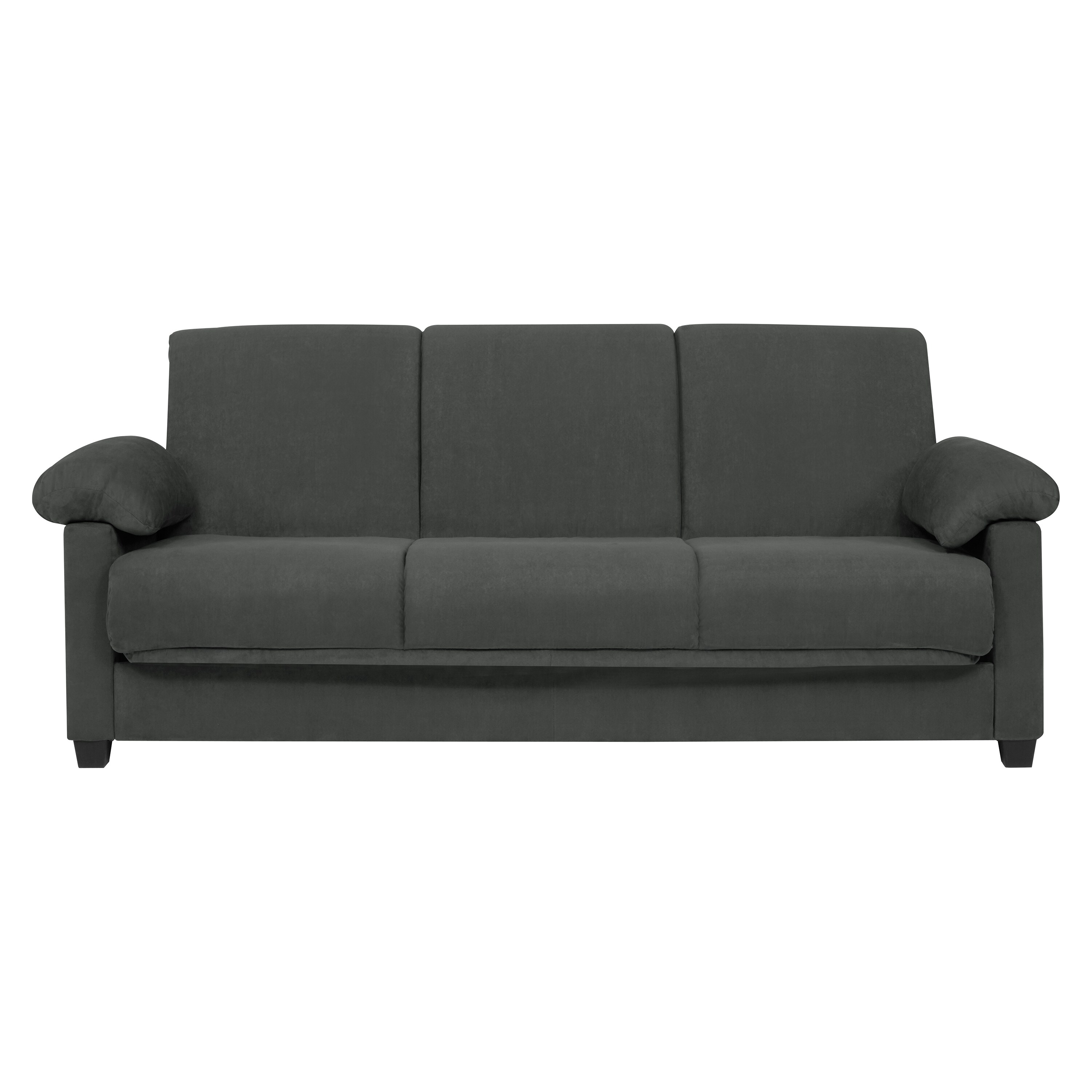 Handy Living Morrison Convert A Couch Grey Microfiber Futon Sleeper Sofa