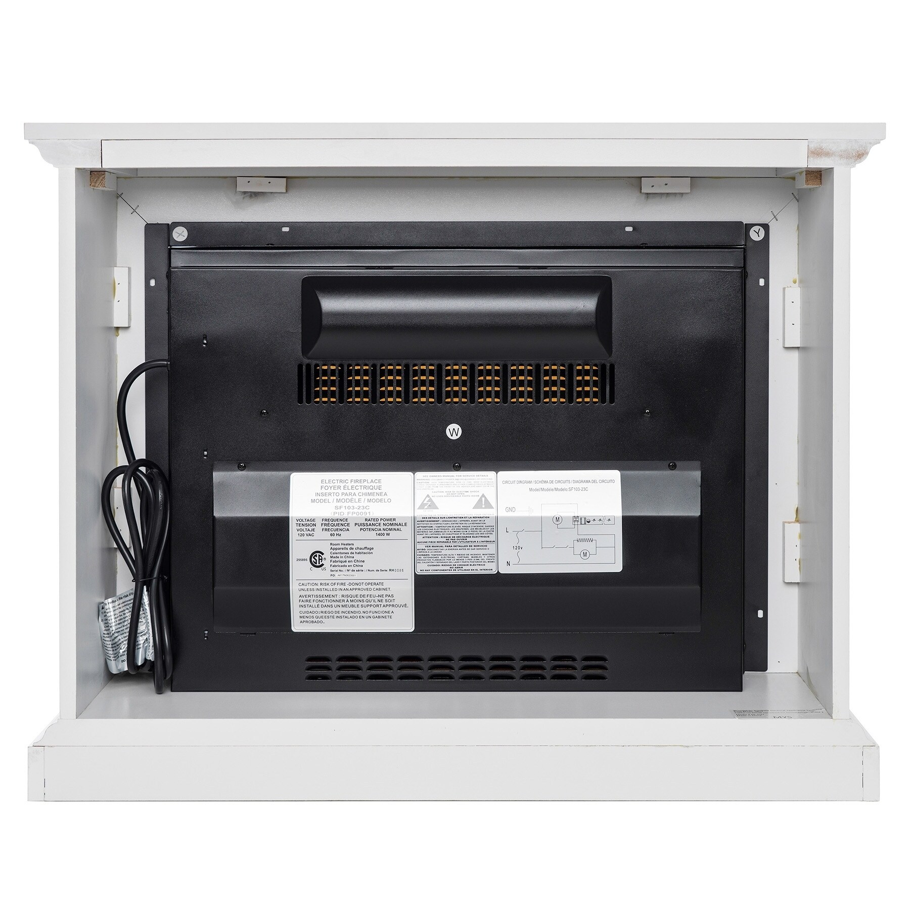 Shop Akdy Fp0090 32 Electric Fireplace Freestanding White Wooden