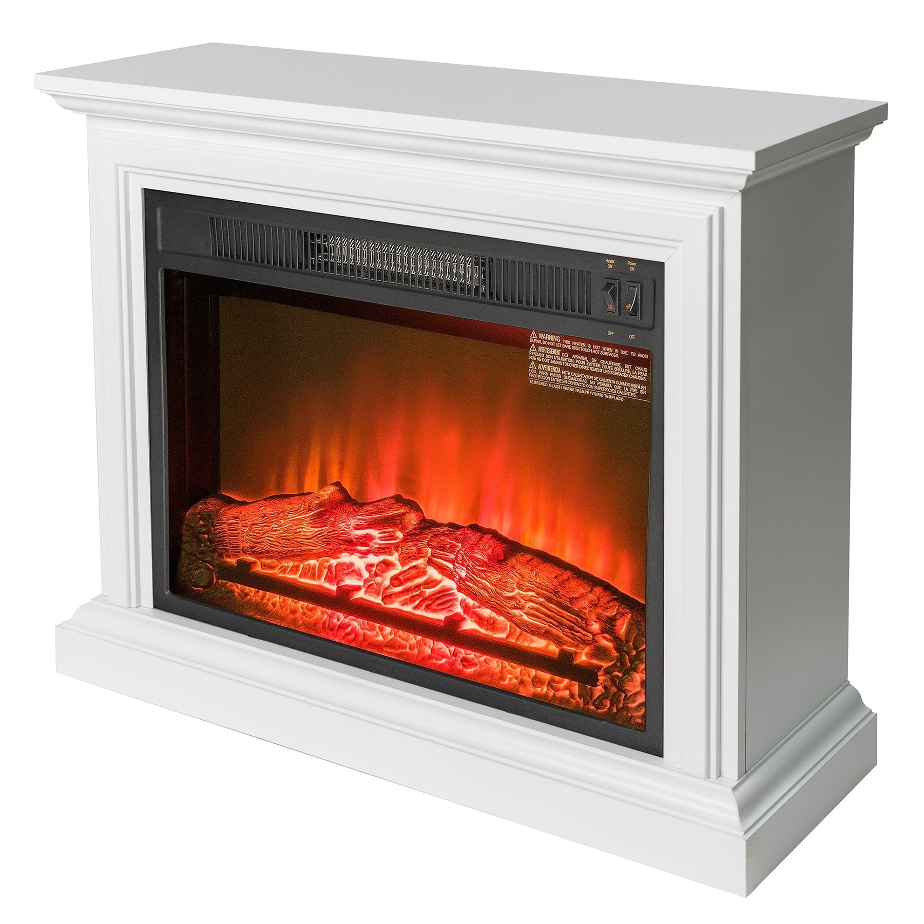 Shop Akdy Fp0090 32 Electric Fireplace Freestanding White Wooden