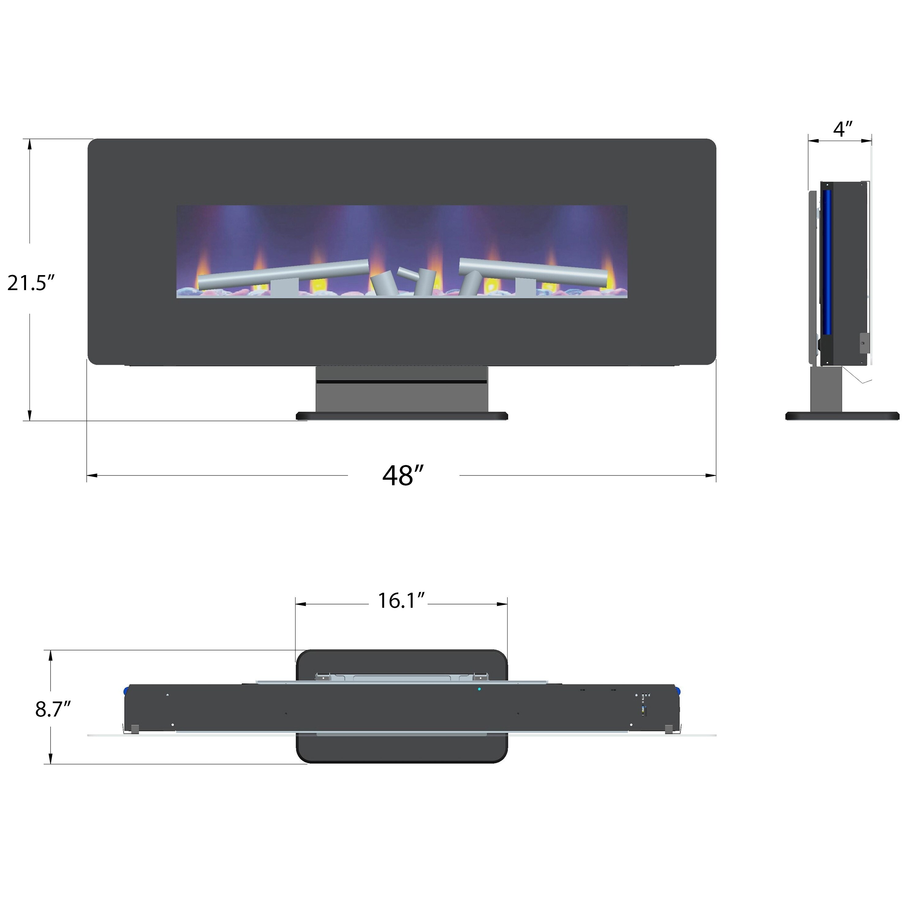 Shop Golden Vantage Fp0073 48 Freestanding Wall Mount Electric