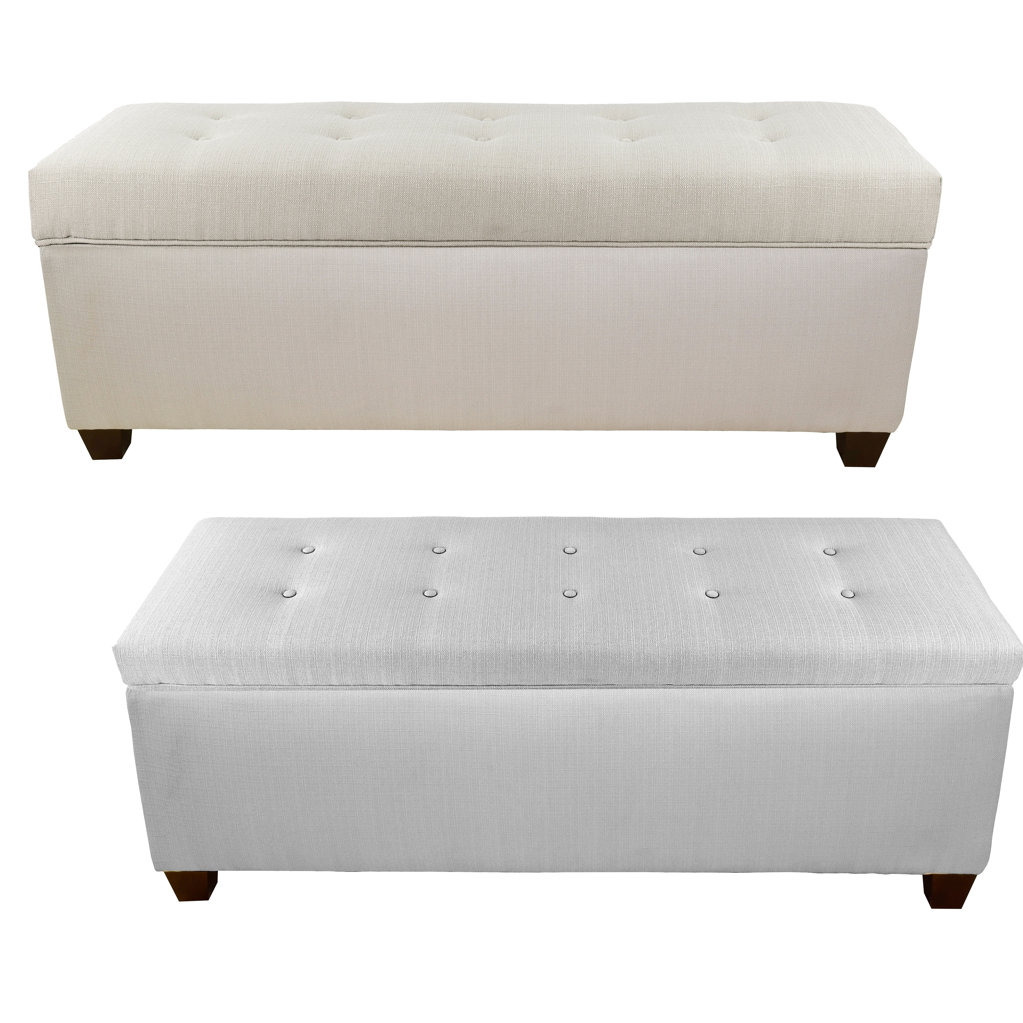 Sole Secret Button Tufted Sachi Linen Storage Bench Free Sole Secret Button Tufted Sachi Linen Storage Bench Free