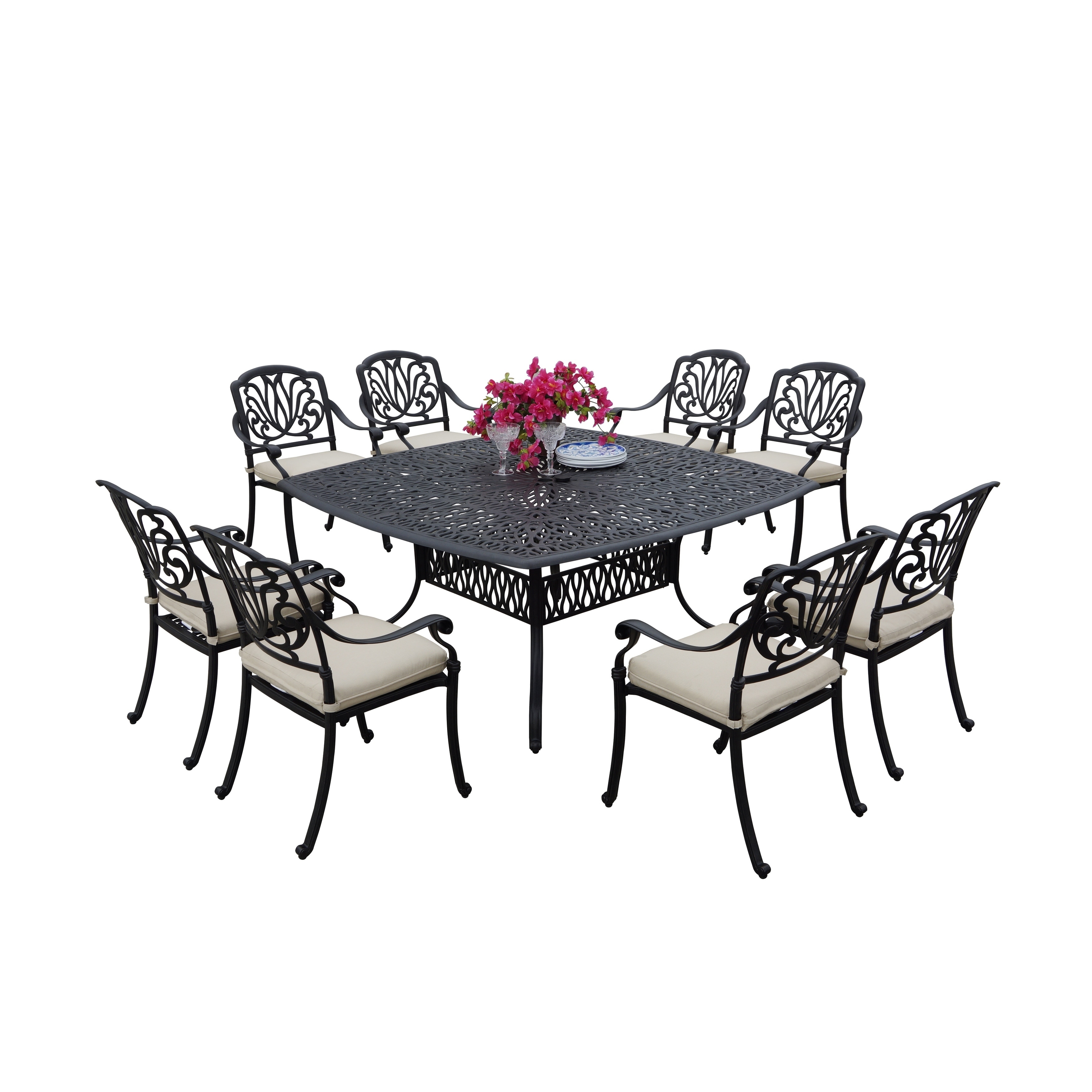 Sierra Madre Cast Aluminum 9 Piece Square Patio Dining Set Sierra Madre Cast Aluminum 9 Piece Square Patio Dining Set Antique Bronze Free Shipping Today 19887897