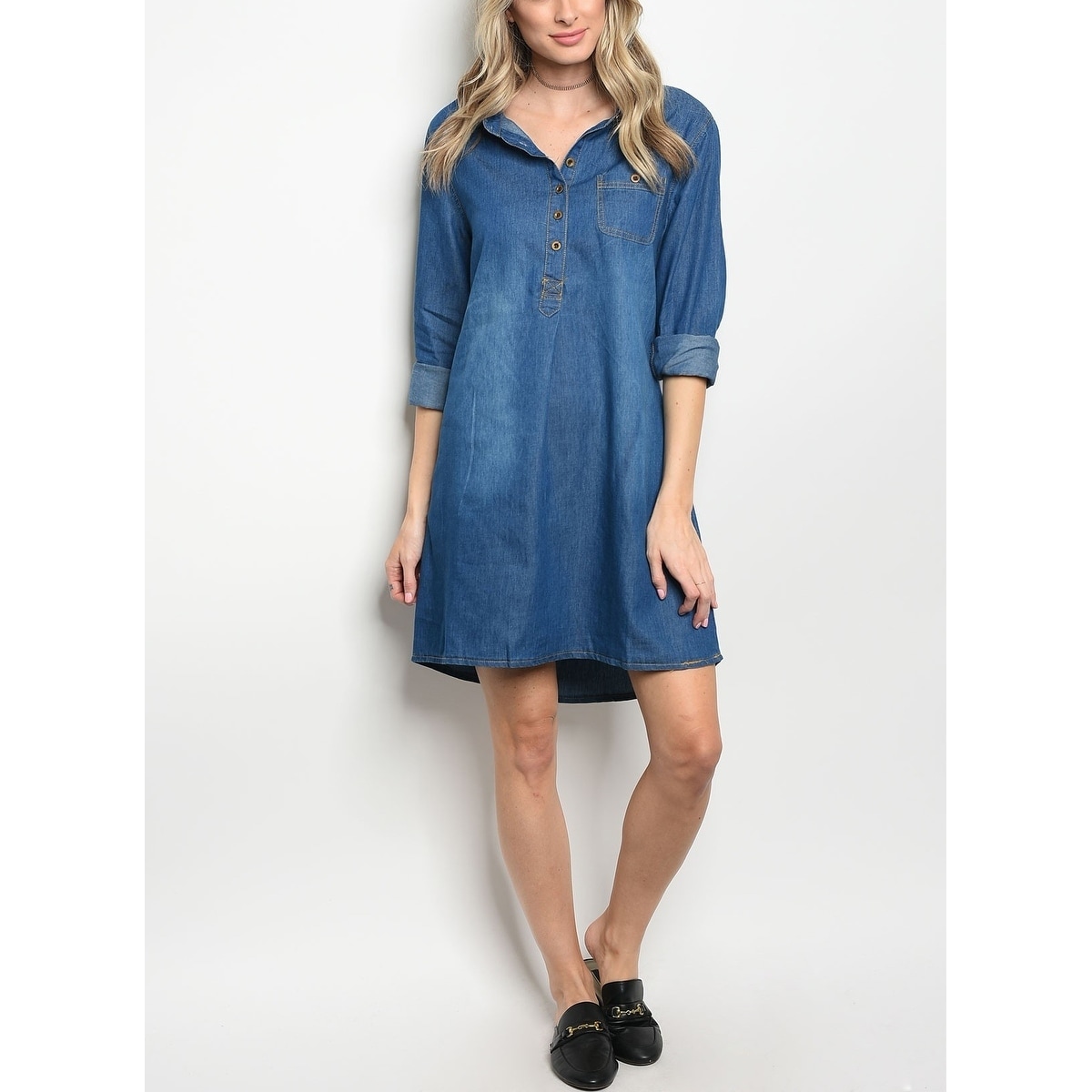 button up tunic dress