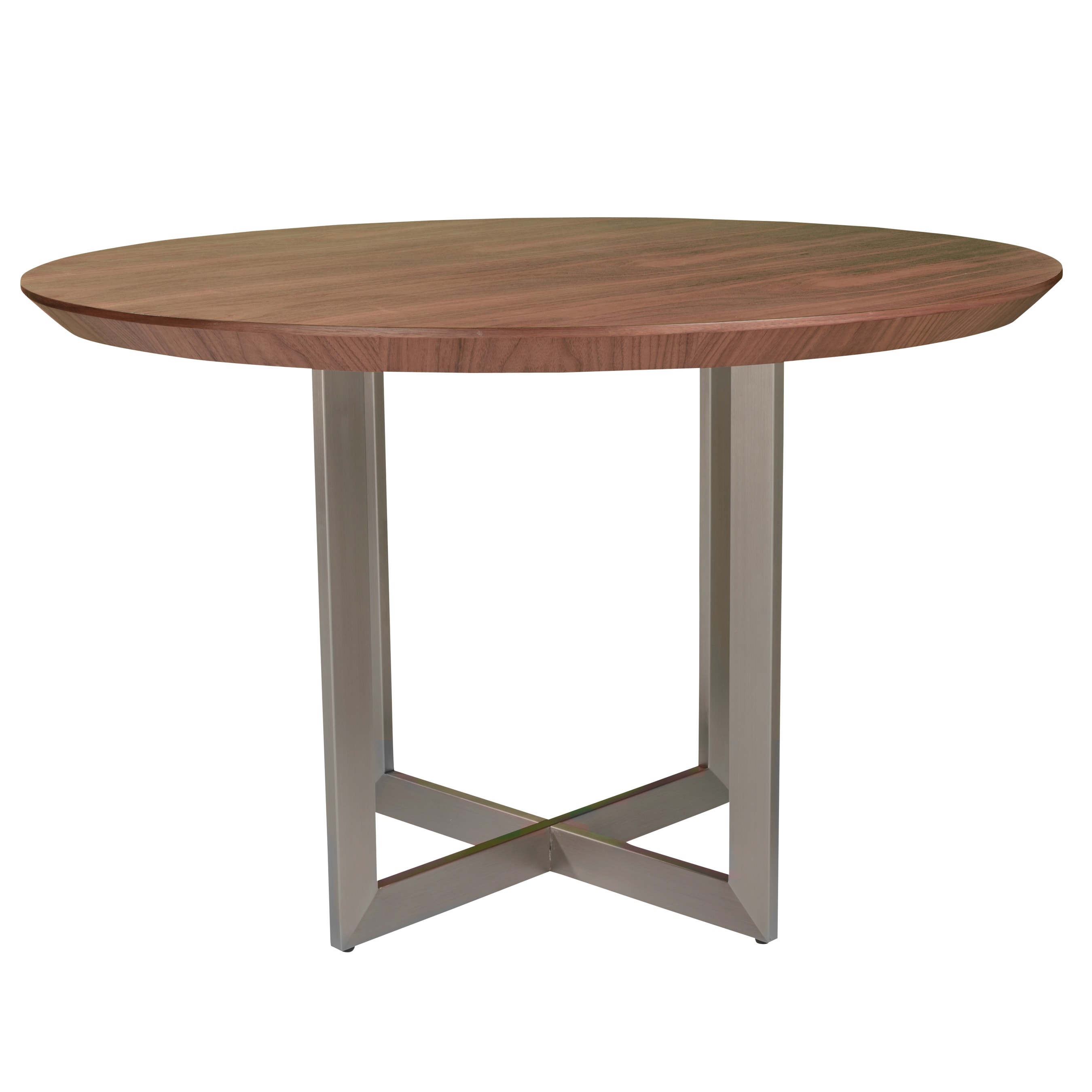 Tosca 54 Round Dining Table In American Walnut With Brushed Tosca 54 Round Dining Table In American Walnut With Brushed