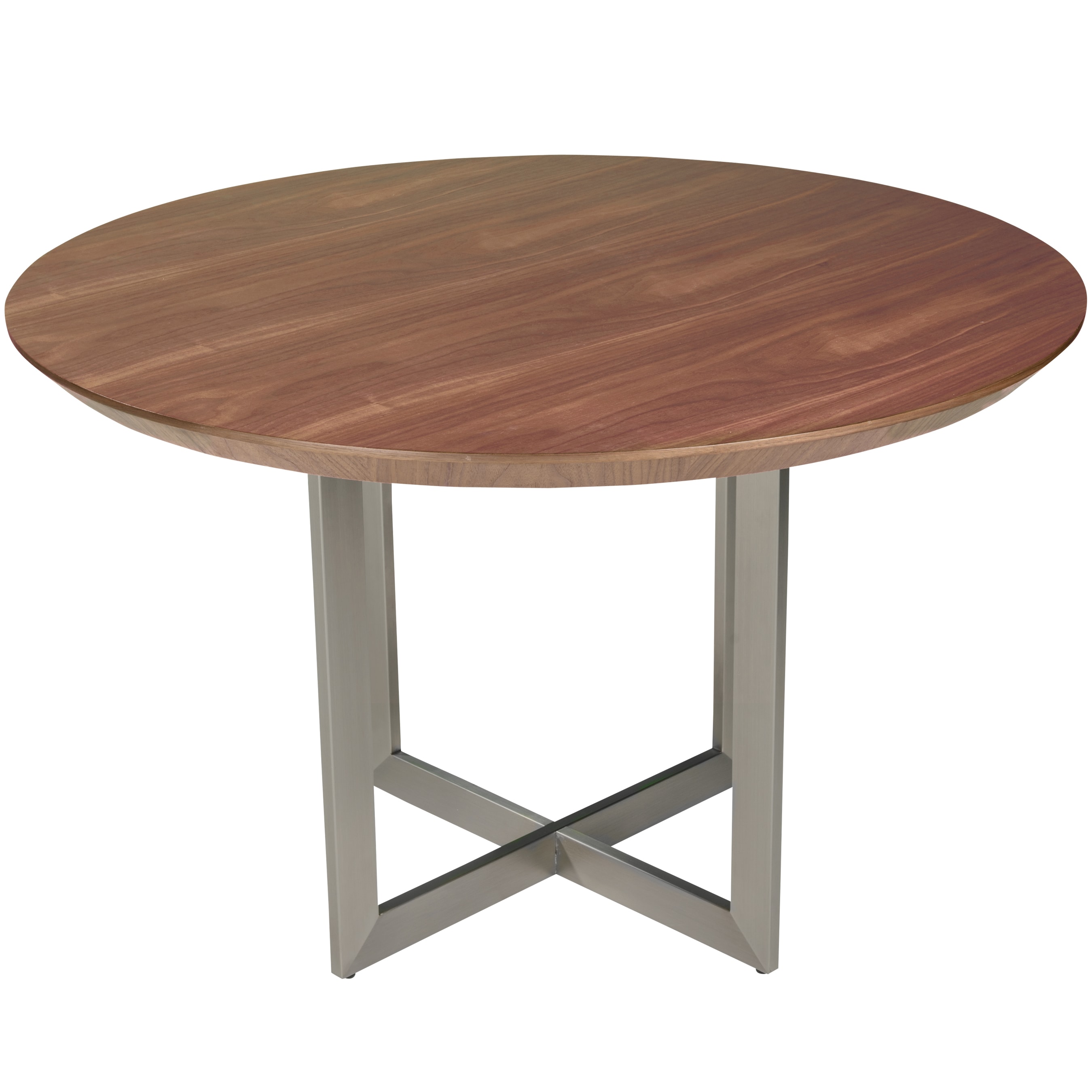 Tosca 54 Round Dining Table In American Walnut With Brushed Tosca 54 Round Dining Table In American Walnut With Brushed