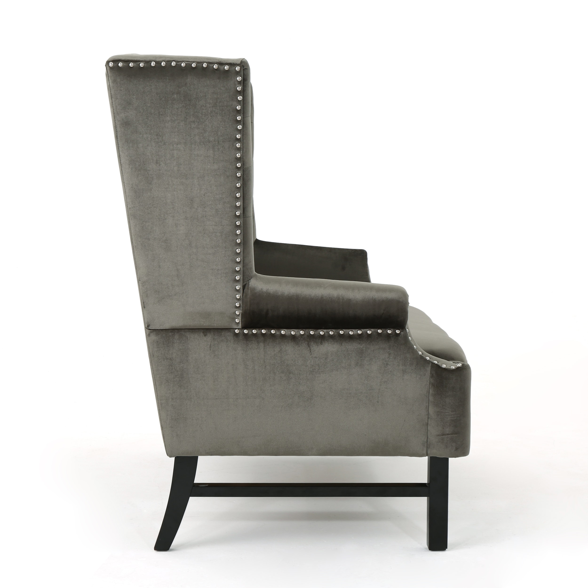 Nolie High Back Tufted Winged Velvet Loveseat By Christopher Nolie High Back Tufted Winged Velvet Loveseat By Christopher Knight Home On Free Shipping Today 20044974