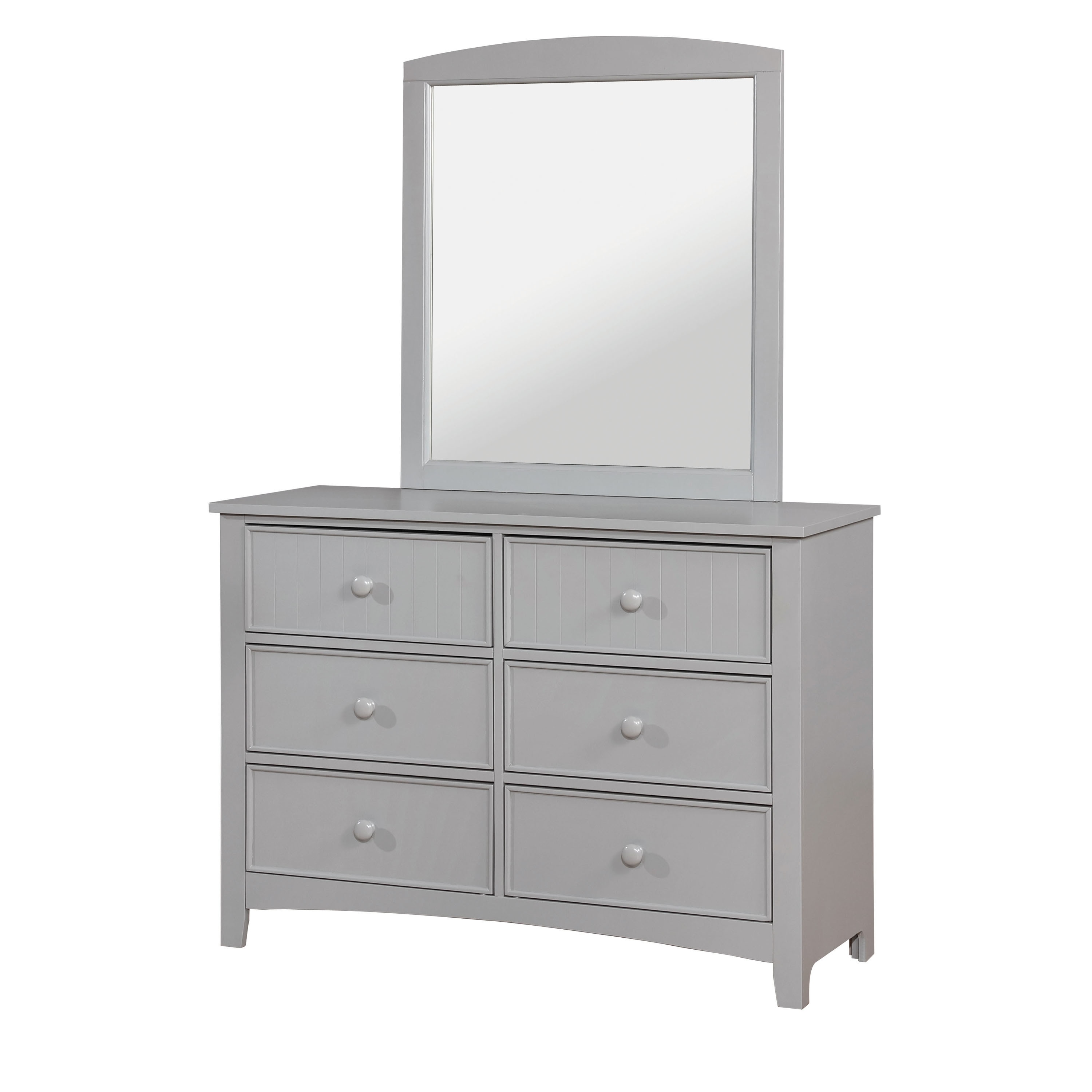 Shop Furniture Of America Deer Grey 2 Piece Dresser And Mirror Set