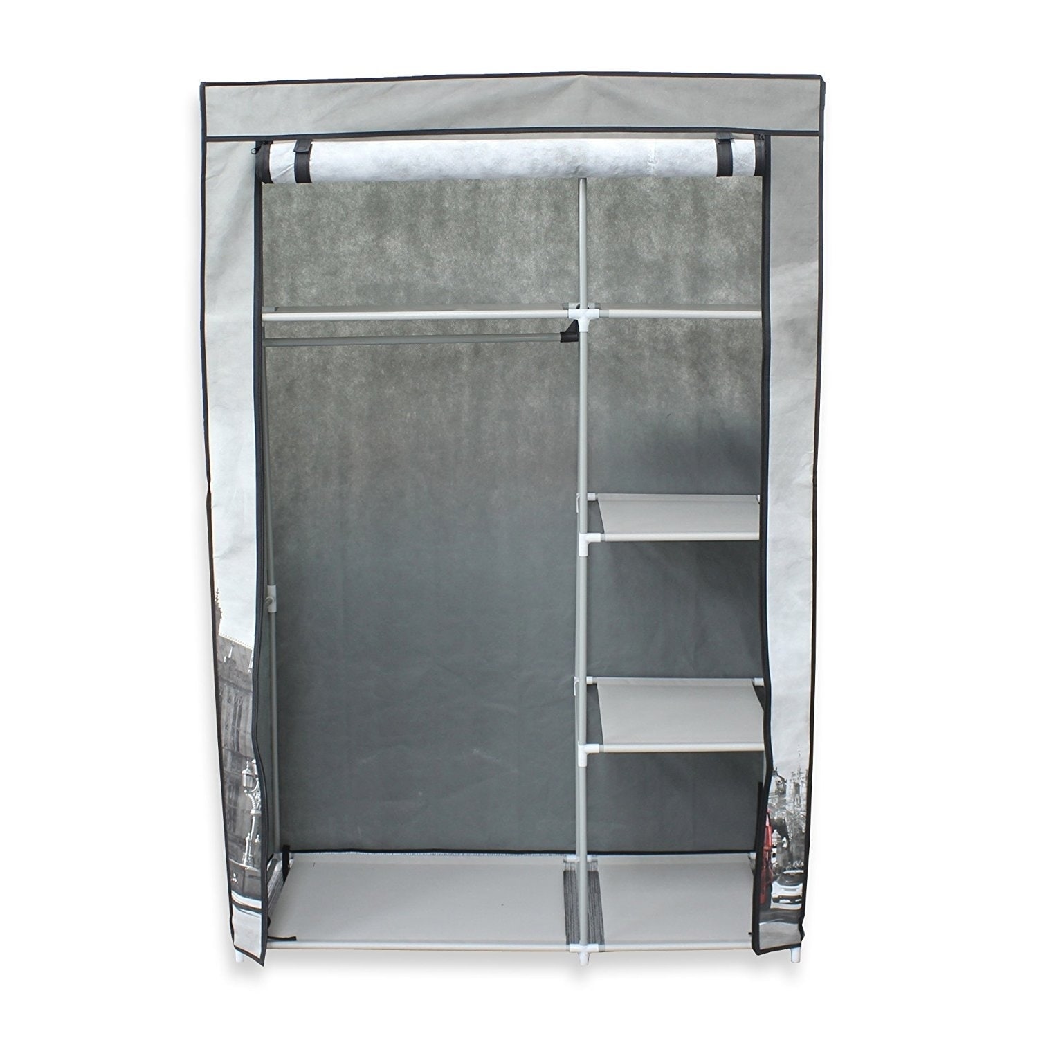 42 Portable Clothes Closet Non Woven Canvas Wardrobe Storage 42 Portable Clothes Closet Non Woven Canvas Wardrobe Storage Orangizer 5 Shelves Ben Free Shipping Today 20084950
