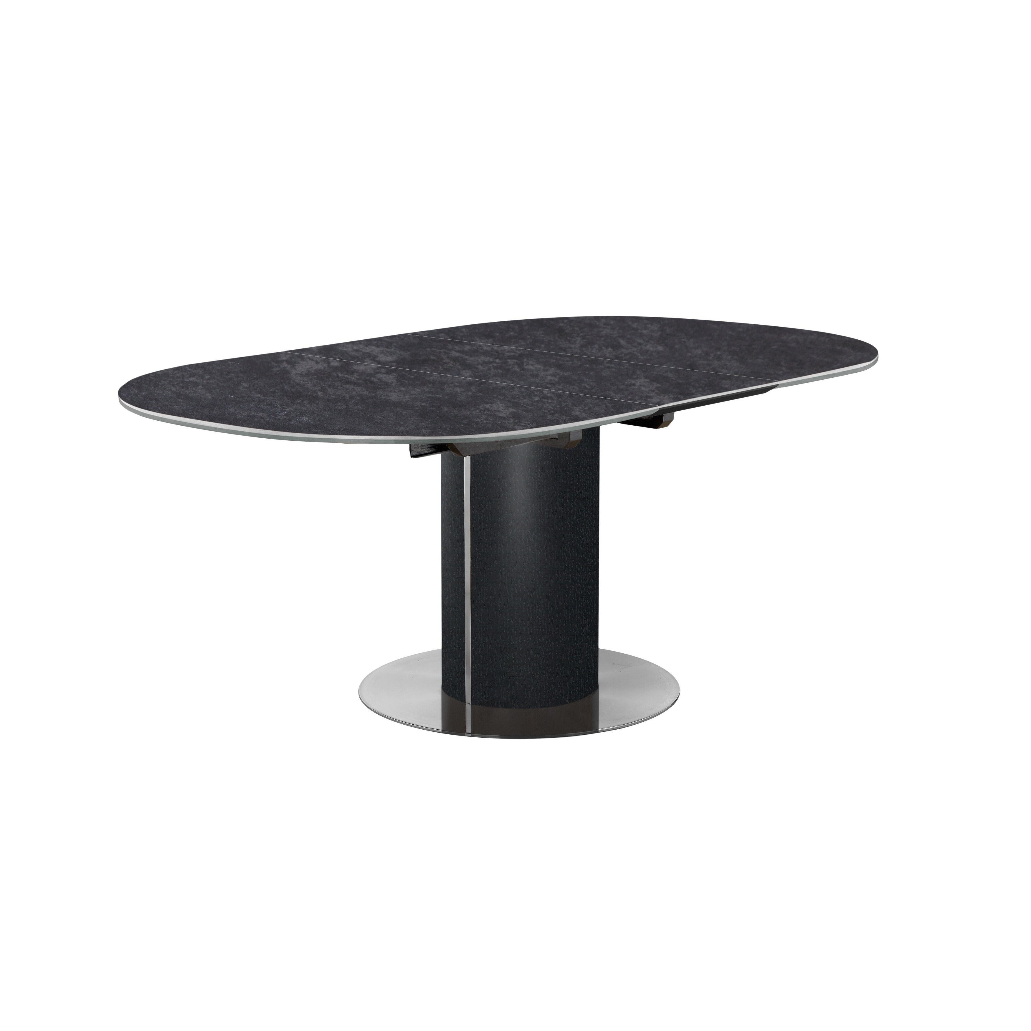 Aurelle Home Black Ash And Stainless Steel Extension Dining Aurelle Home Black Ash And Stainless Steel Extension Dining Table On Free Shipping Today 20088033