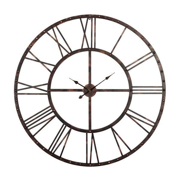 Rivet Roman Oversized Wall Clock Antique Bronze 45 Rivet Roman Oversized Wall Clock Antique Bronze 45 In Free Shipping Today 20172092