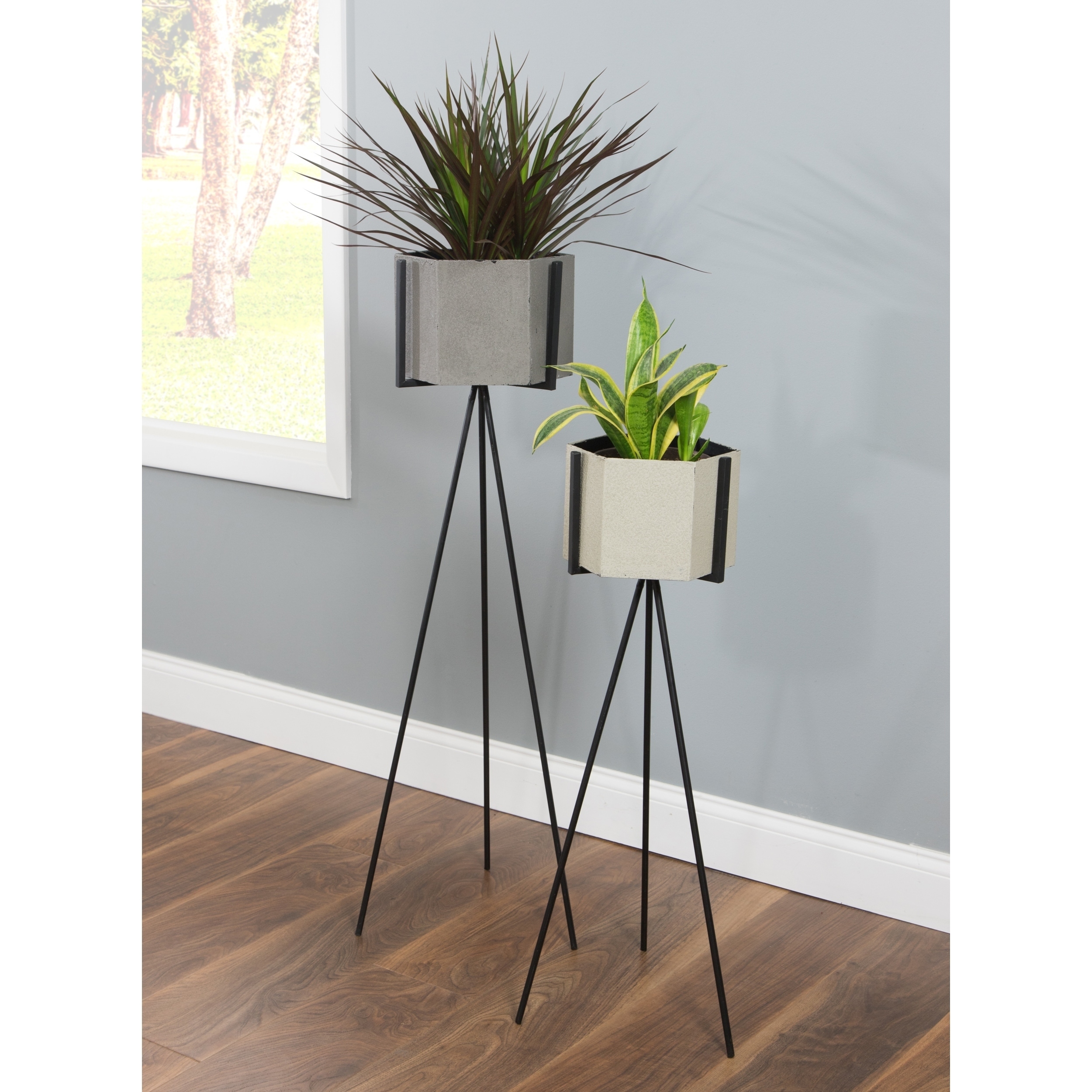 Ethan Mid Century Planters Set Of 2 43 H X 14 W D 34 Ethan Mid Century Planters Set Of 2 43 H X 14 W D 34 12