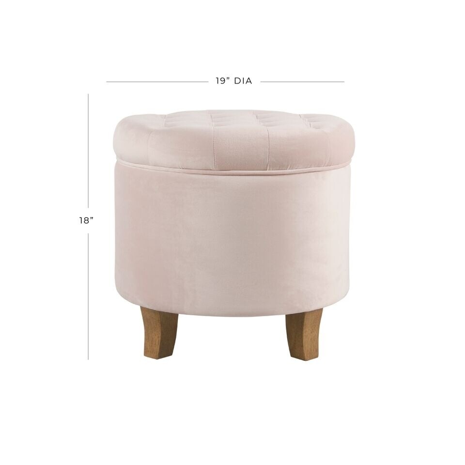 Homepop Velvet Tufted Round Storage Ottoman Pink Blush Free Homepop Velvet Tufted Round Storage Ottoman Pink Blush Free Shipping Today 20173121