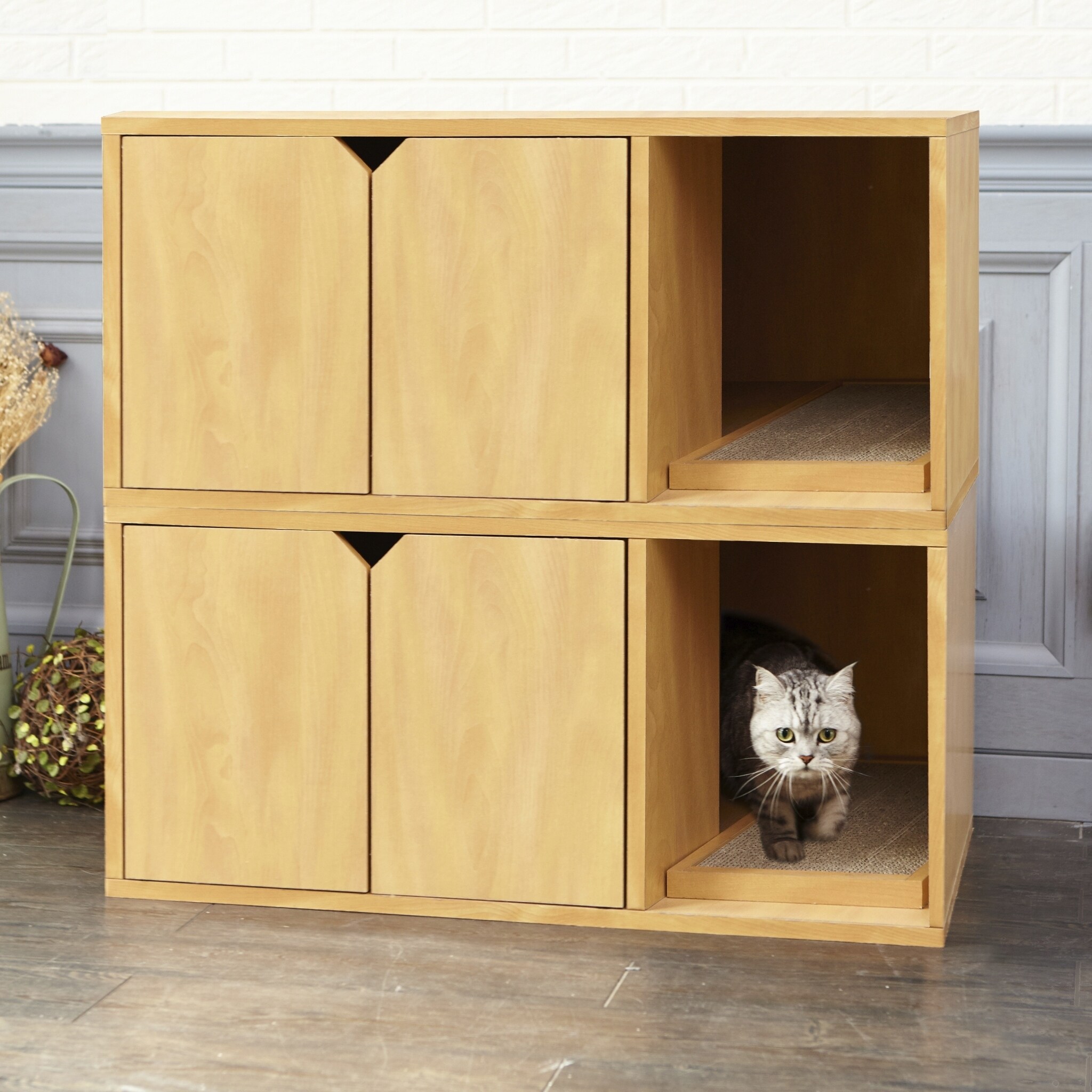 Eco Modern Double Cat Litter Box Furniture Natural Lifetime Eco Modern Double Cat Litter Box Furniture Natural Lifetime Guarantee Ships To Canada 20223904