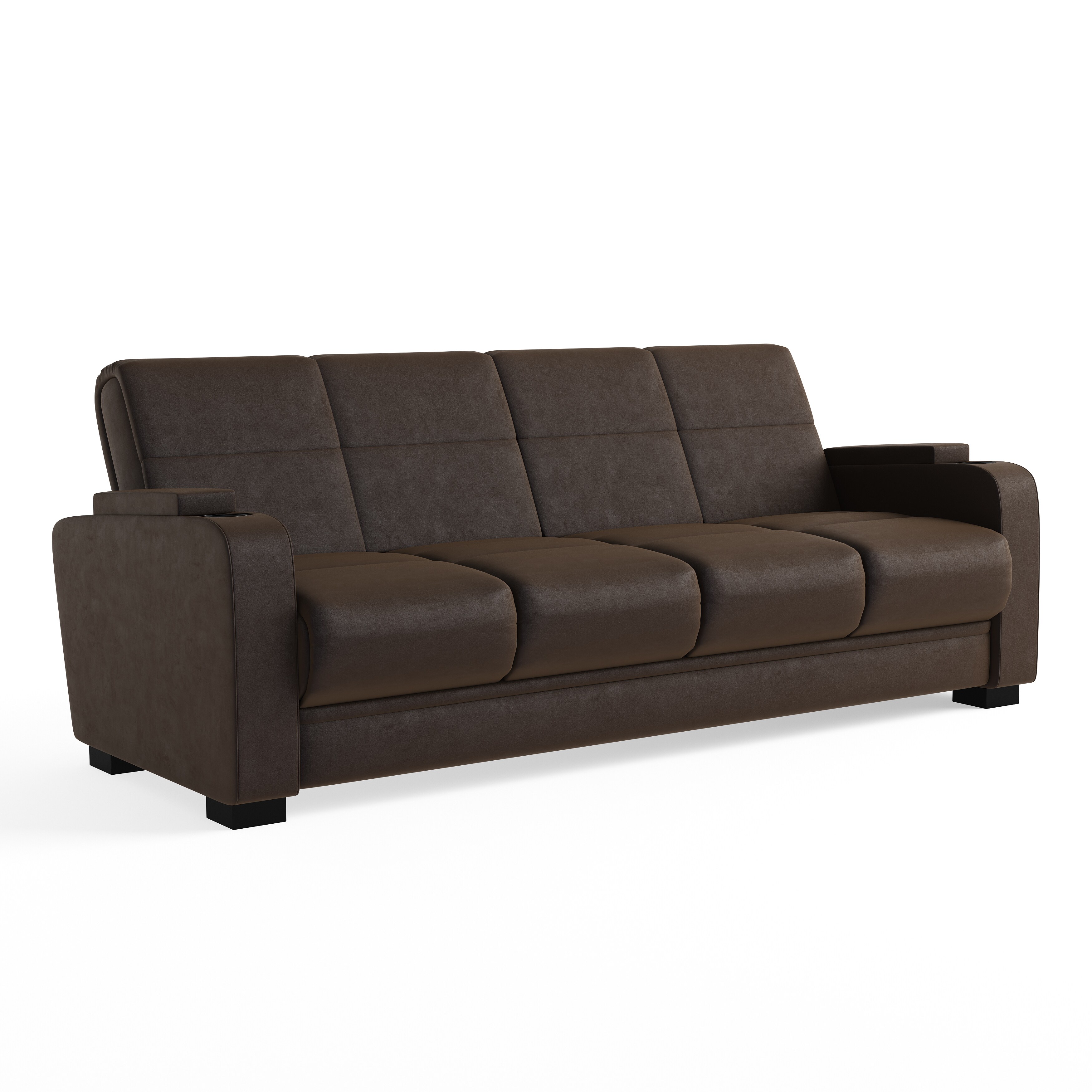 Clay Alder Home Klingle Chocolate Brown Velvet Convert A Couch Clay Alder Home Klingle Chocolate Brown Velvet Convert A Couch Storage Arm Futon Sofa Sleeper On Free Shipping Today