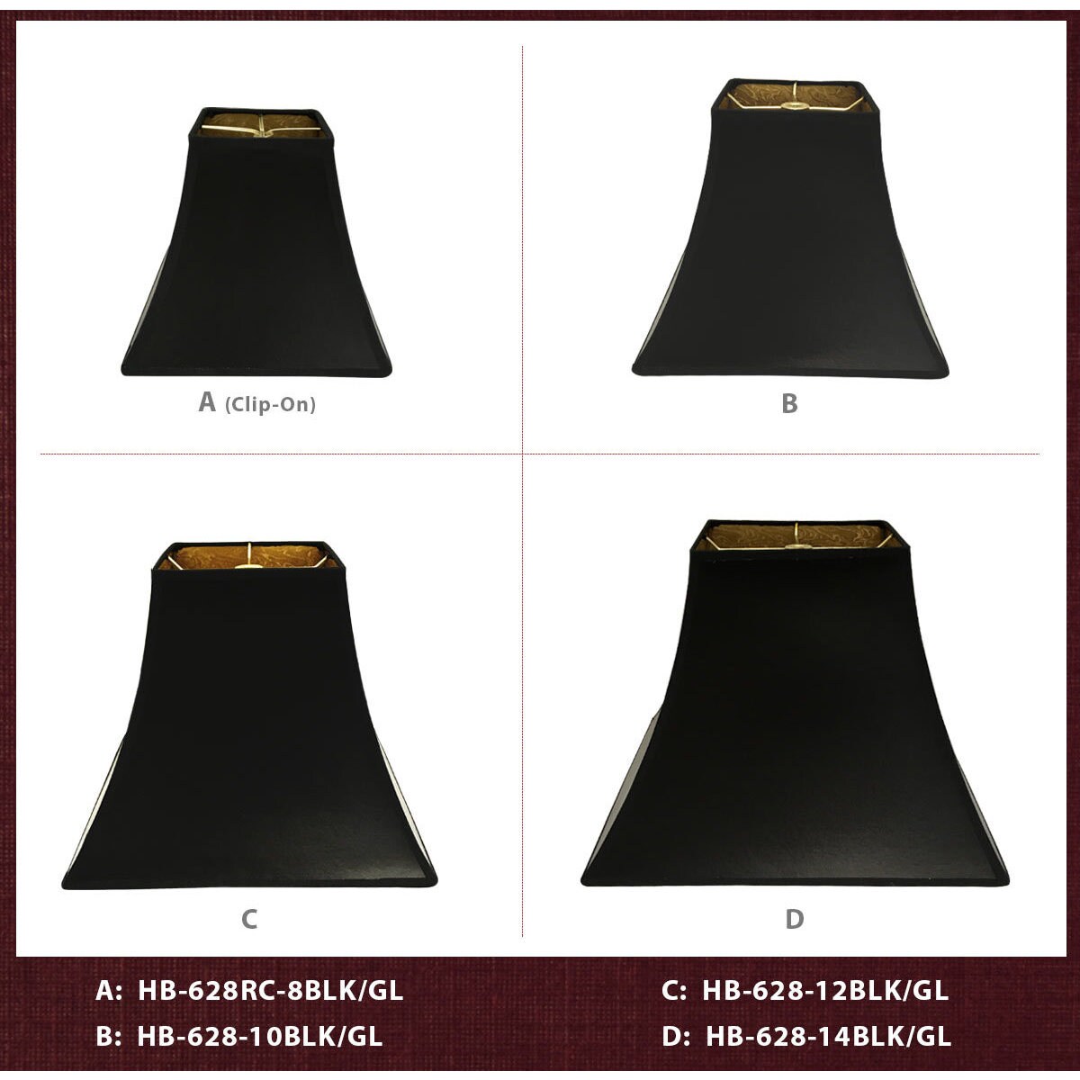 Royal Designs Black Square Bell Hardback Lamp Shade With Royal Designs Black Square Bell Hardback Lamp Shade With Ponyhair Gold Lining Free Shipping Today 20256521