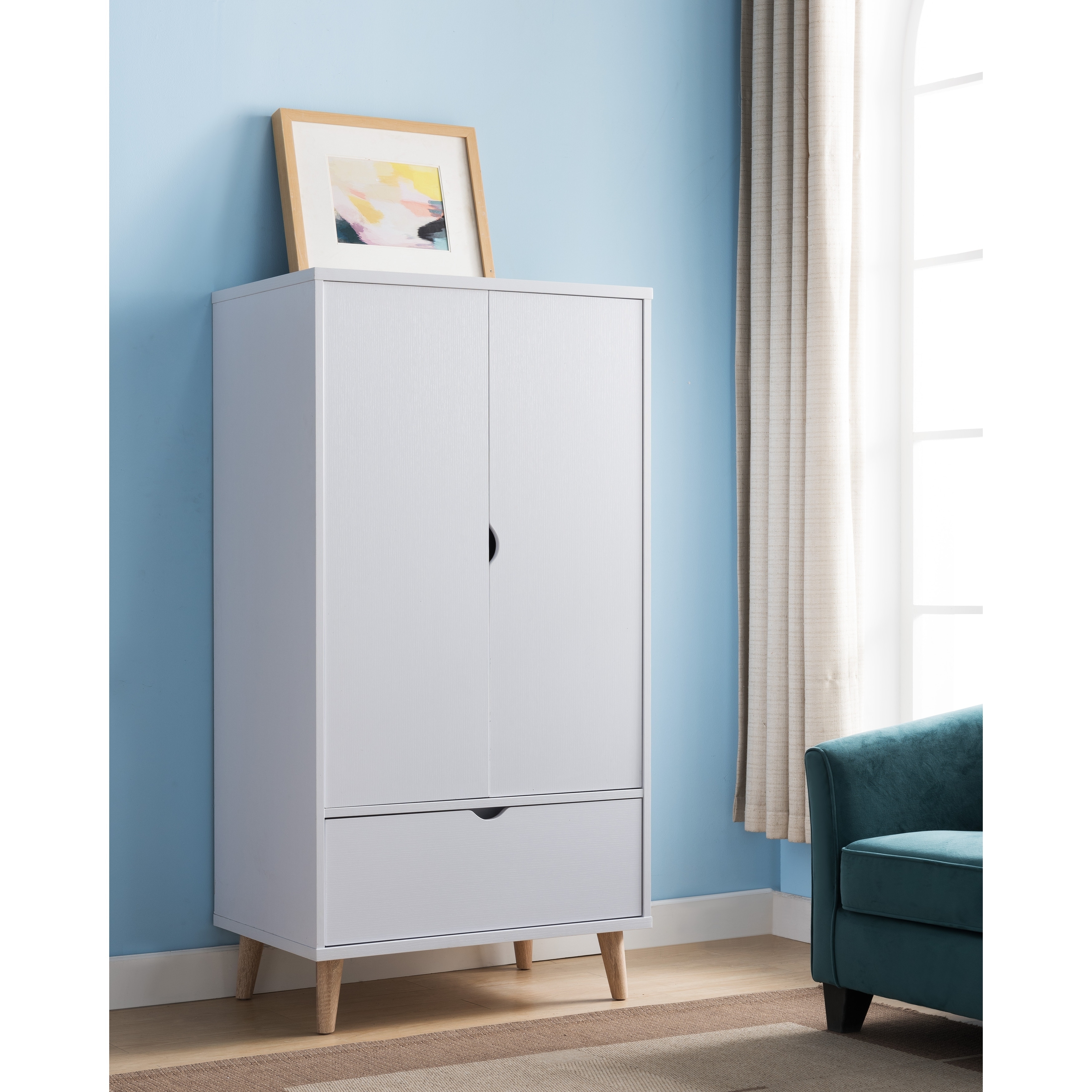 Carson Carrington Gjovik Modern White 2 Door Wardrobe Armoire Carson Carrington Gjovik Modern White 2 Door Wardrobe Armoire