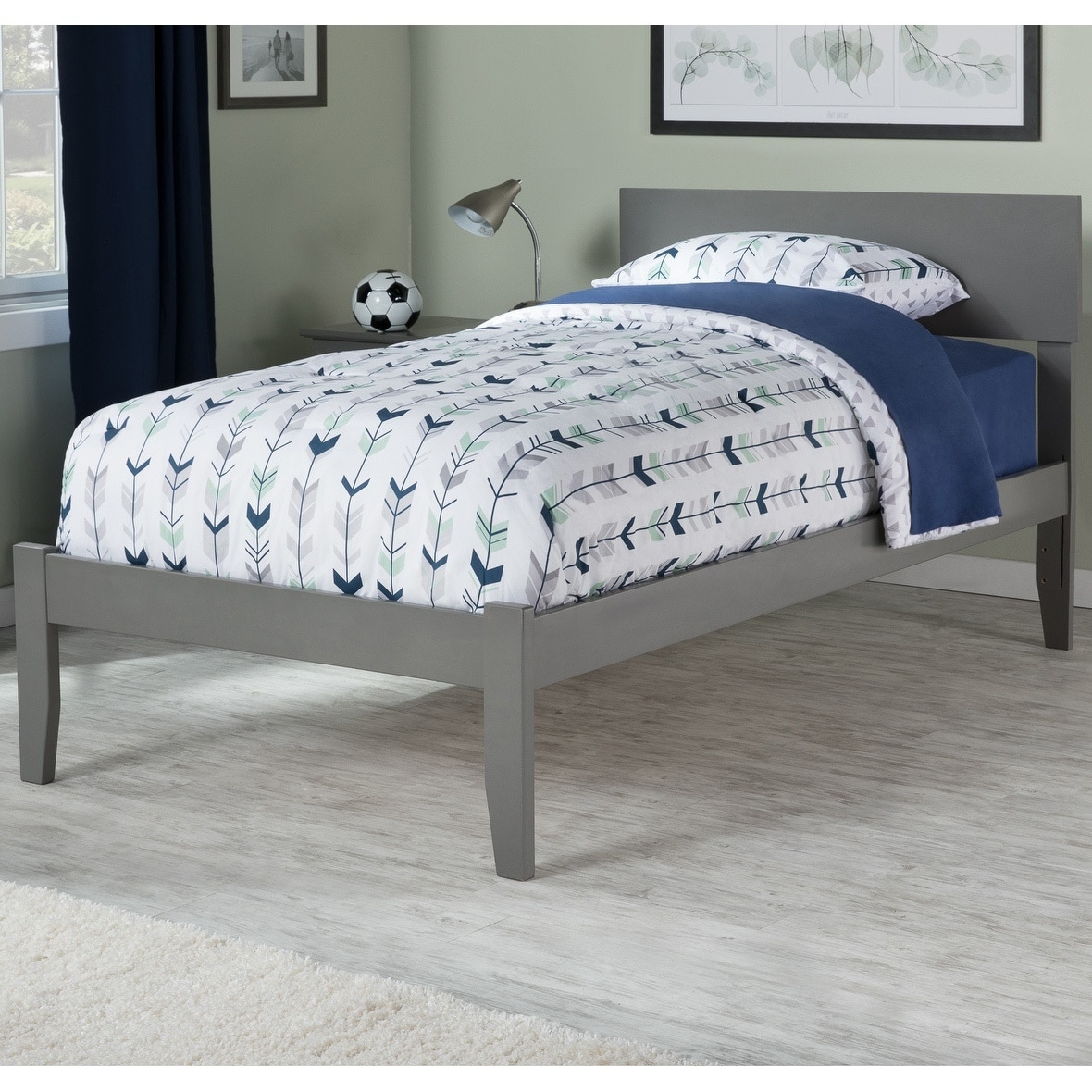 Orlando Twin Xl Platform Bed With Open Foot Board In Atlantic Orlando Twin Xl Platform Bed With Open Foot Board In Atlantic Grey By Furniture