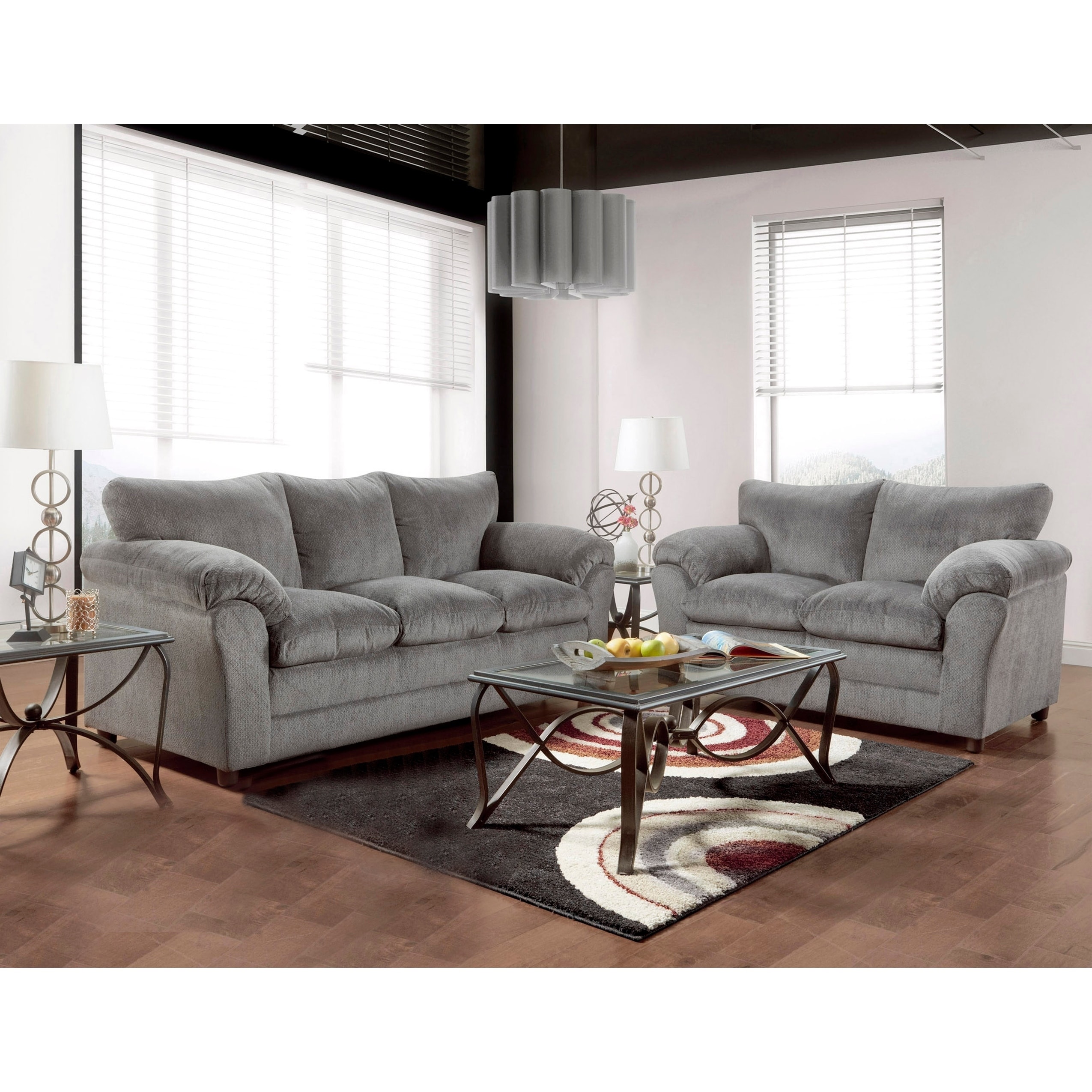 Copper Grove Malva Grey Sofa Loveseat 2 Piece Set