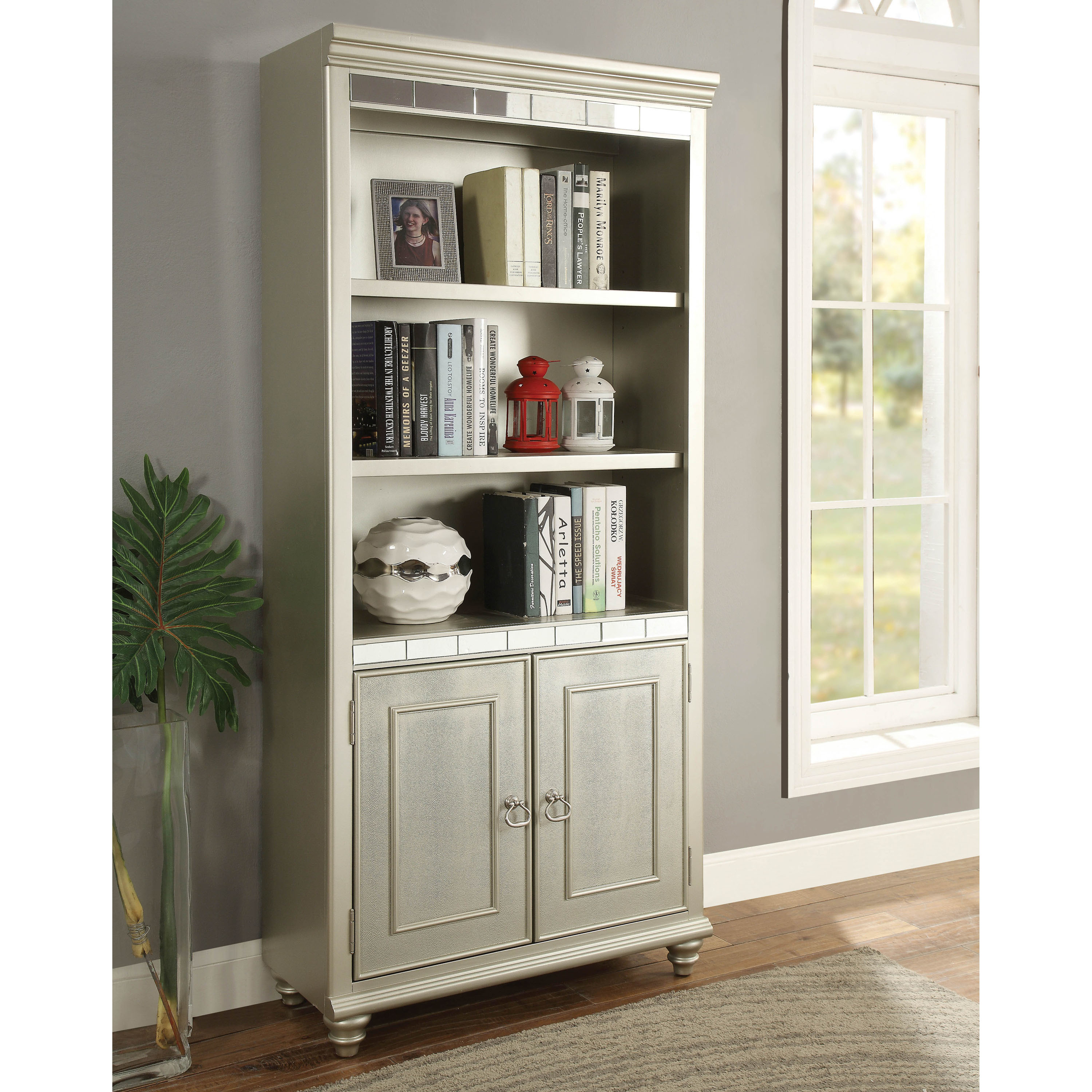 Furniture Of America Jacob Transitional Glam Silver Home Office Furniture Of America Jacob Transitional Glam Silver Home Office Bookcase On Free Shipping Today 20301745