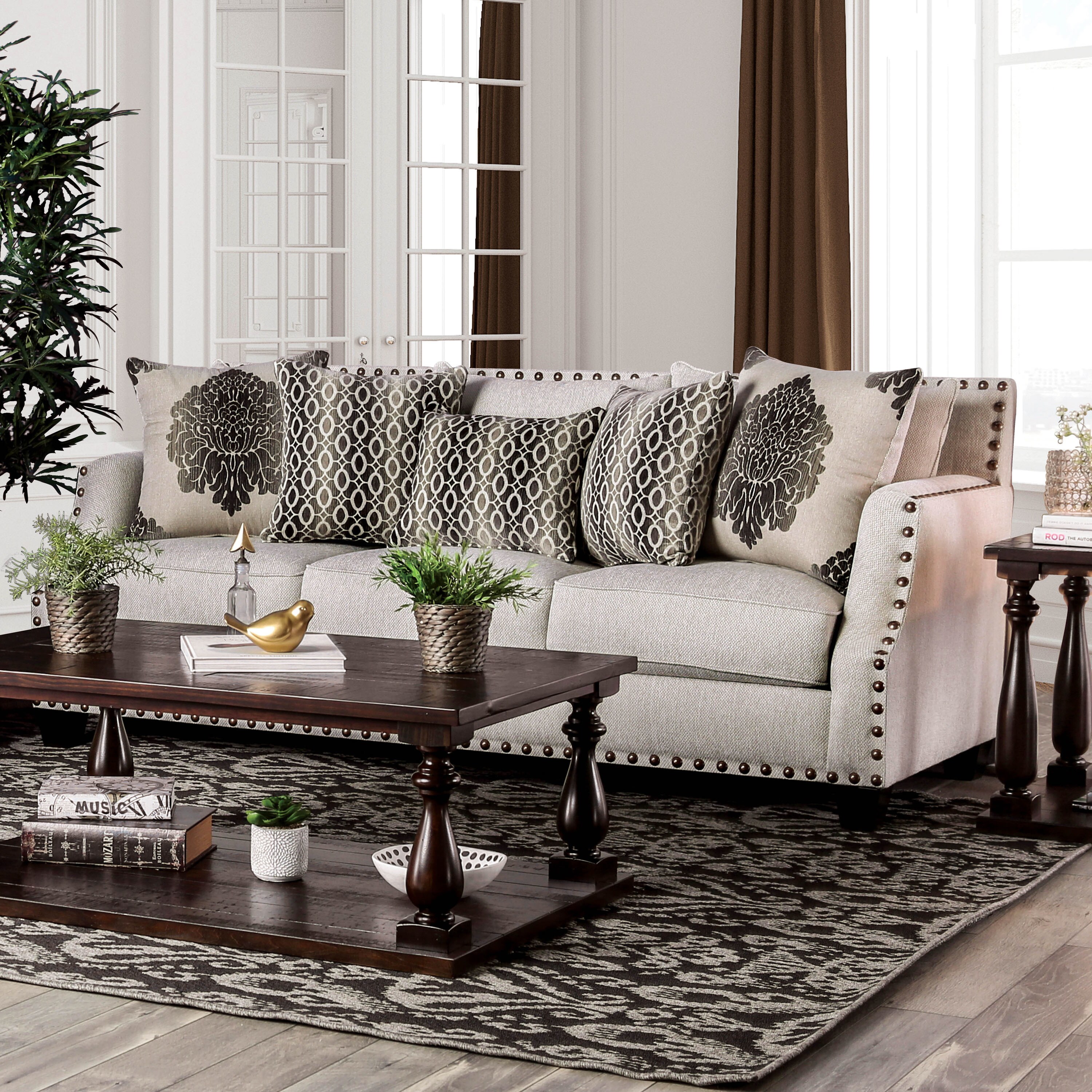 Furniture Of America Hearn Contemporary Chenille Fabric Sofa Furniture Of America Hearn Contemporary Chenille Fabric Sofa On Free Shipping Today 20301829