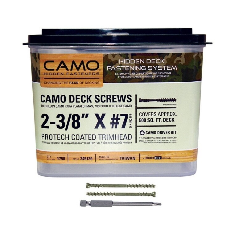 Camo Trim Deck Screws 2 3 8 In L Protech Coated No 7 Star Boxed