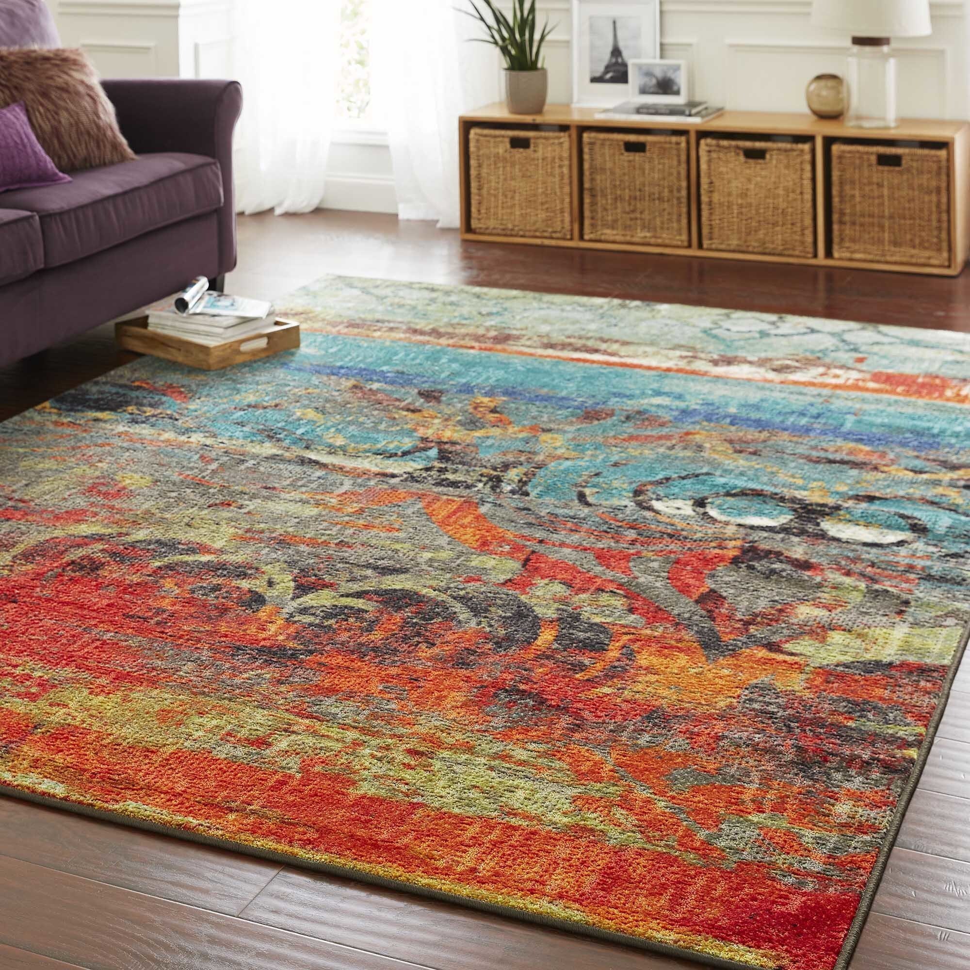 Shop The Curated Nomad Vallejo Eroded Color Area Rug Multi 76 X