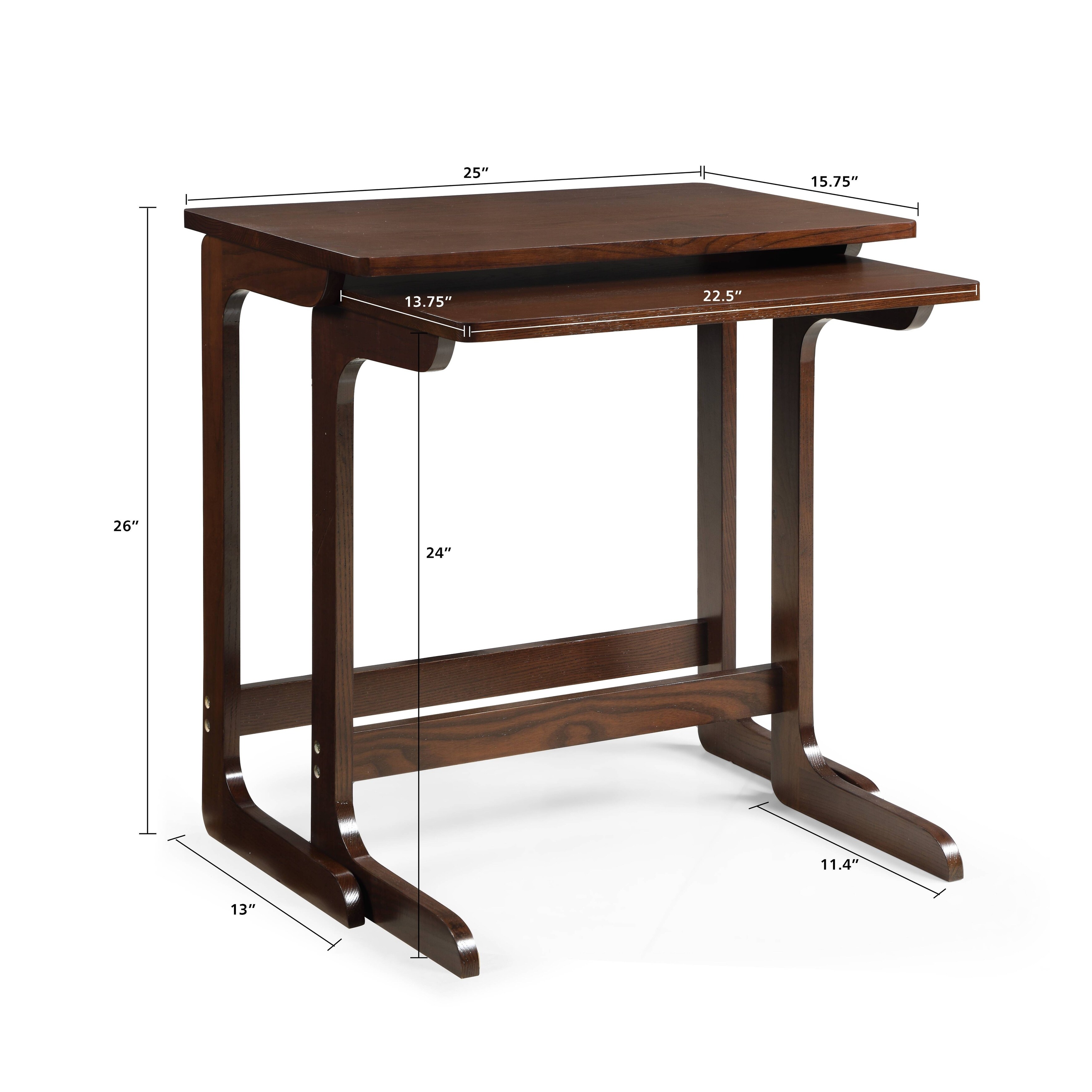 Haven Home Savannah 2 Pack Walnut Wooden Retangular Snack Tv Haven Home Savannah 2 Pack Walnut Wooden Retangular Snack Tv Tray With Stand Free Shipping Today 20359039