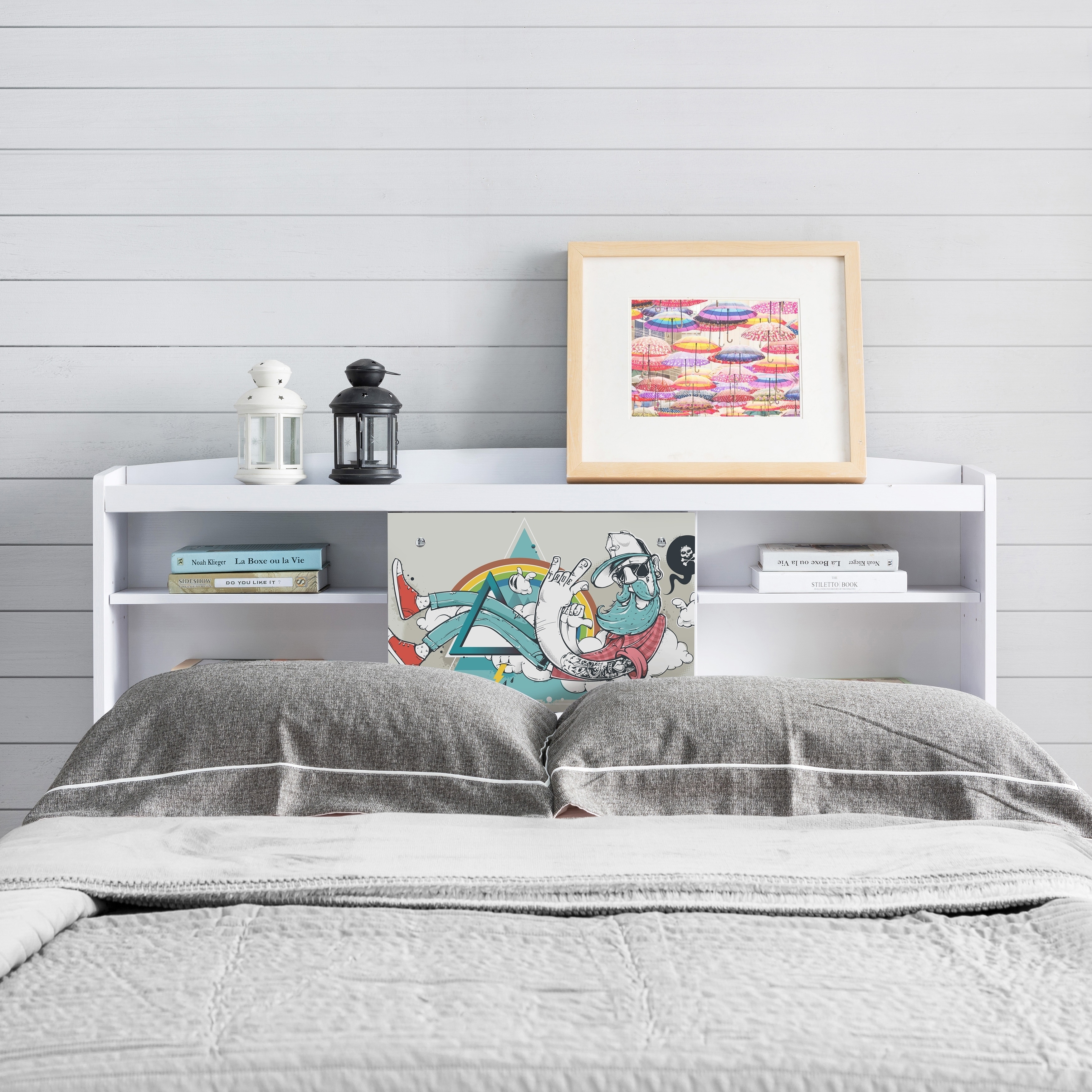 Bridgette Modern White Queen Size Bookcase Headboard Free Bridgette Modern White Queen Size Bookcase Headboard Free Shipping Today 20363765