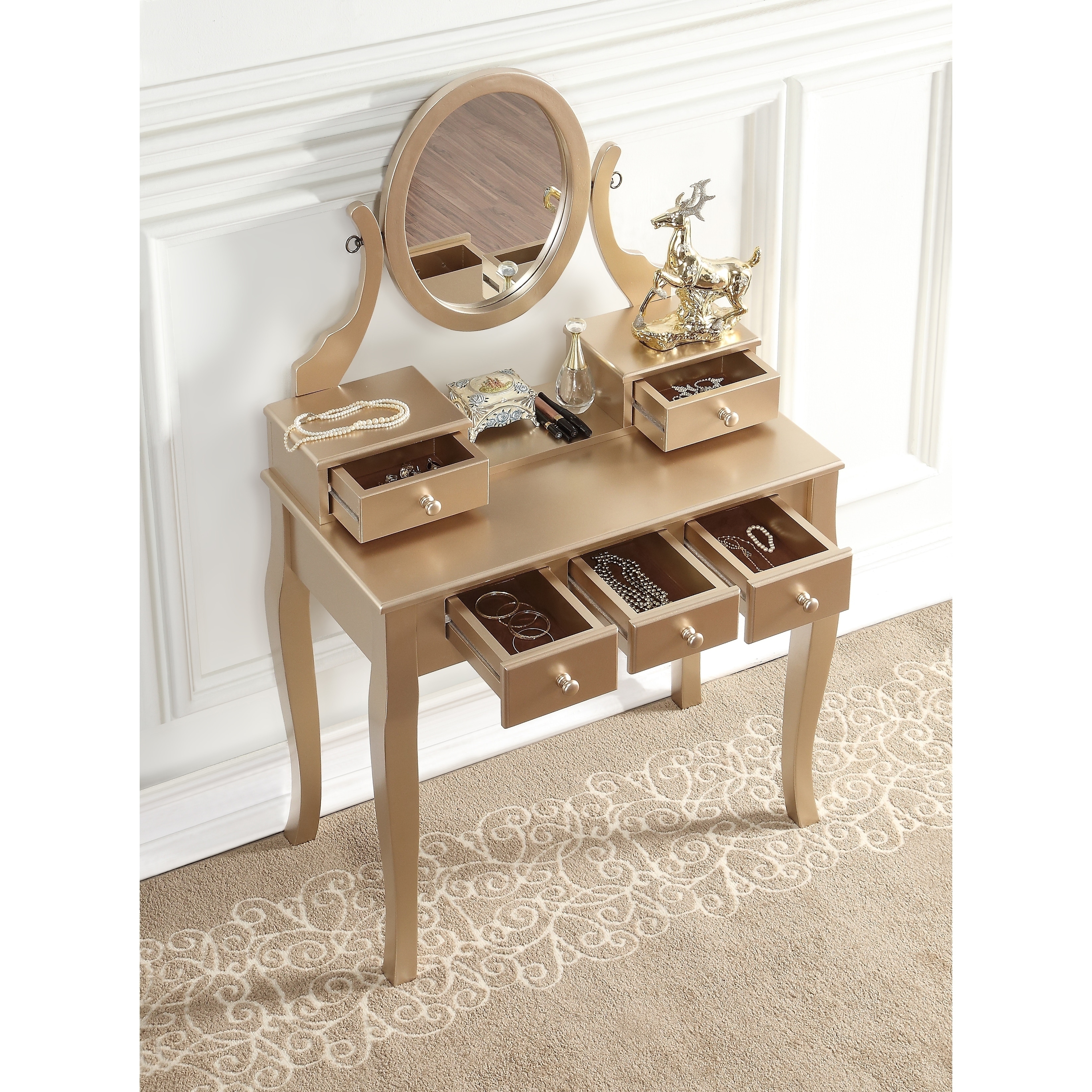 Copper Grove Watt Wood Makeup Vanity Table And Stool Set Free Copper Grove Watt Wood Makeup Vanity Table And Stool Set Free Shipping Today 20370407