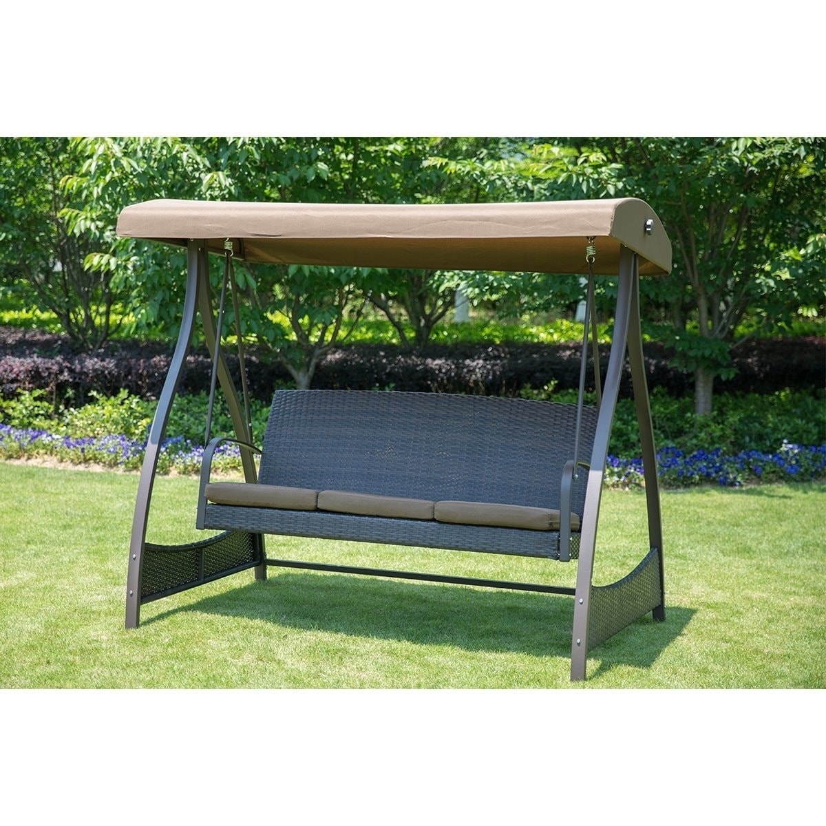 Sunlife Porch Lawn Glider Swing 3 Seat Hammock Chair With Arc Sunlife Porch Lawn Glider Swing 3 Seat Hammock Chair With Arc Stand Steel Frame Garden Canopy Lounger Free Shipping Today 20370913