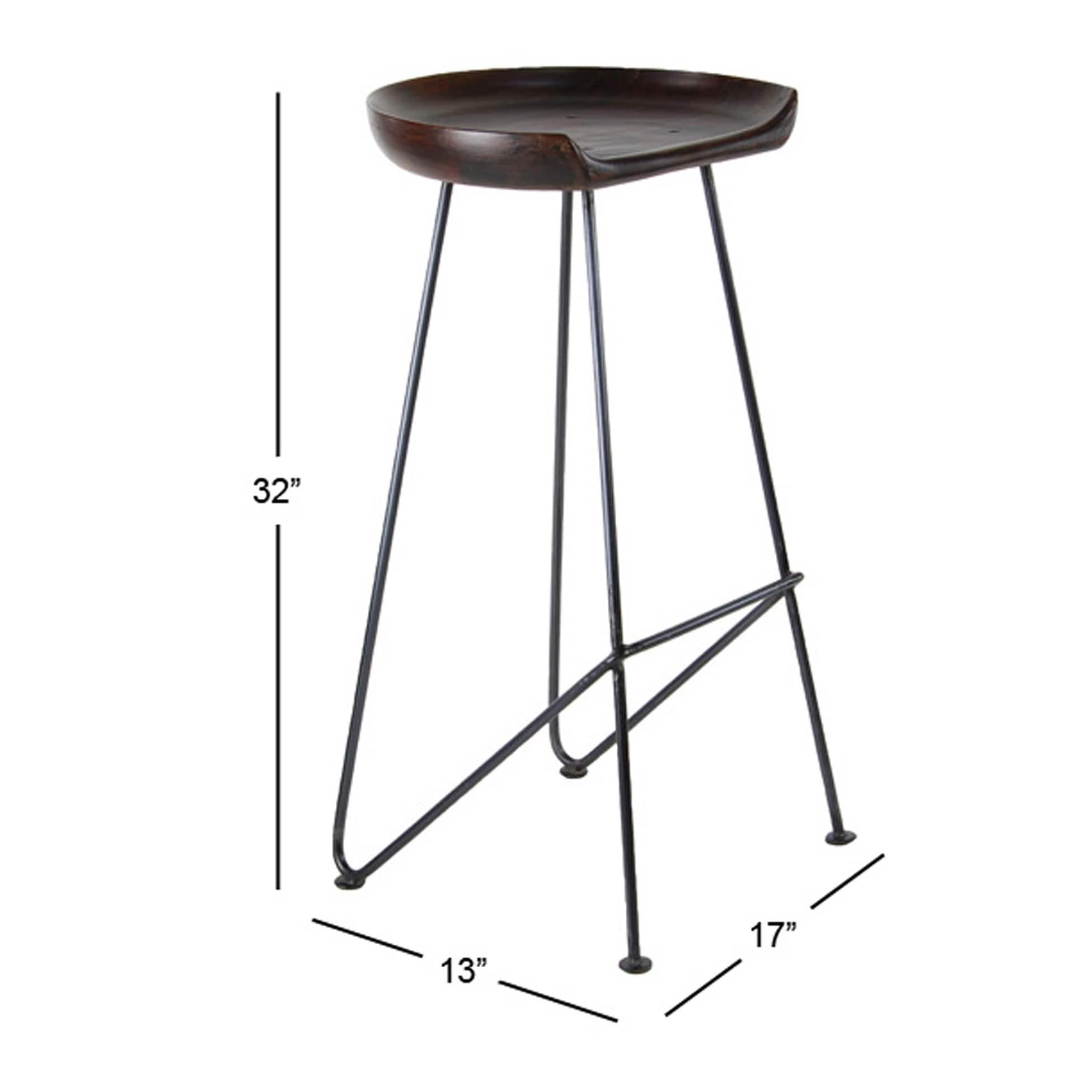 Modern 32 X 17 Inch Wood And Iron Bar Stool By Studio 350 On Modern 32 X 17 Inch Wood And Iron Bar Stool By Studio 350 On Free Shipping Today 20444846