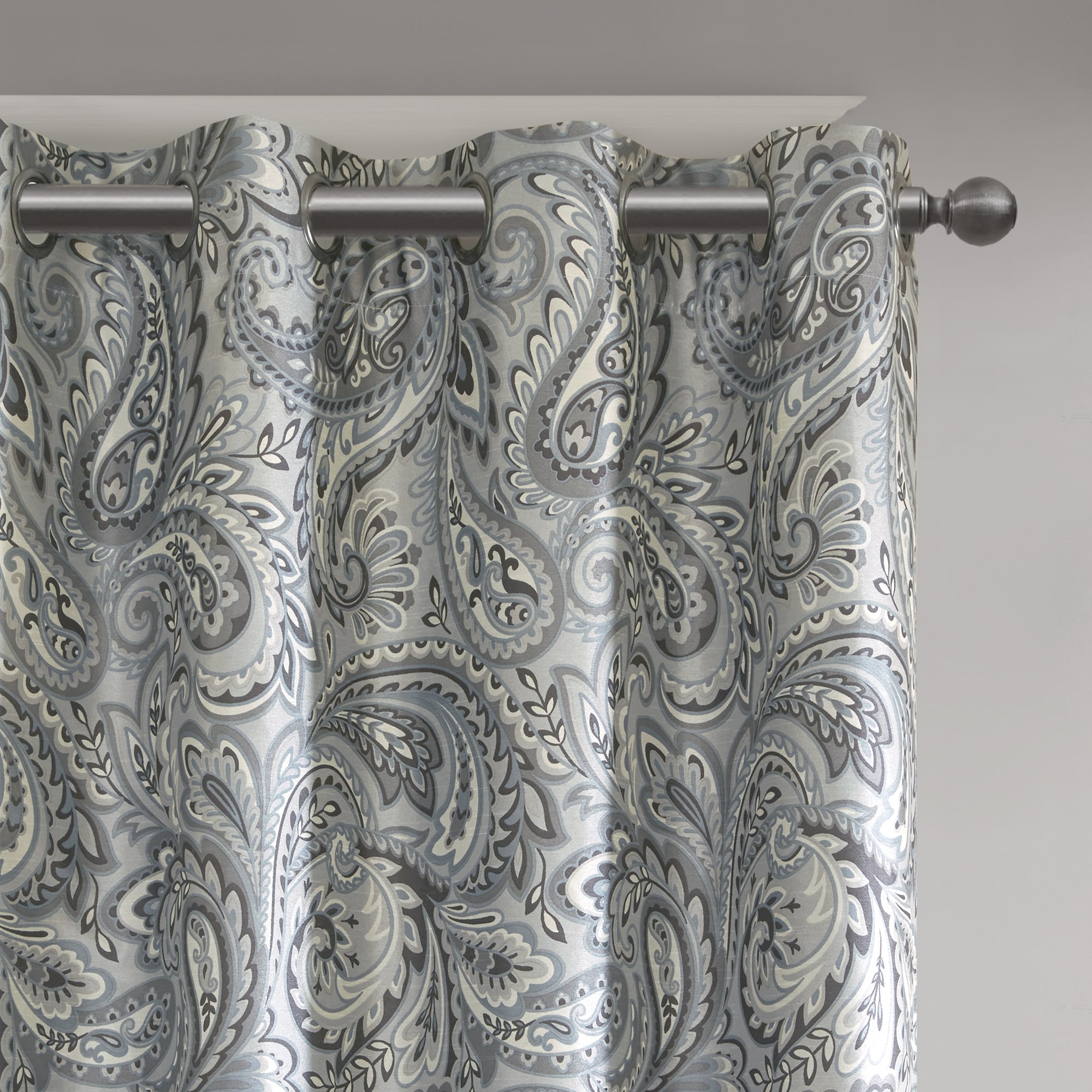 Sunsmart Dahlia Paisley Printed Total Blackout Curtain Panel Free Sunsmart Dahlia Paisley Printed Total Blackout Curtain Panel Free