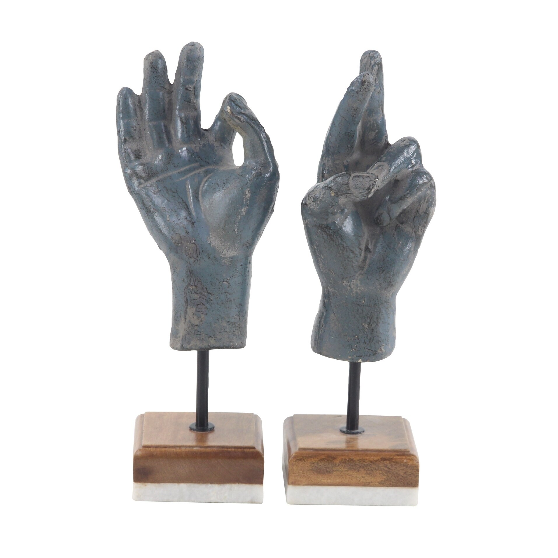 Shop Set Of 2 Rustic 14 Inch Paper Mache Hand Sculptures Free