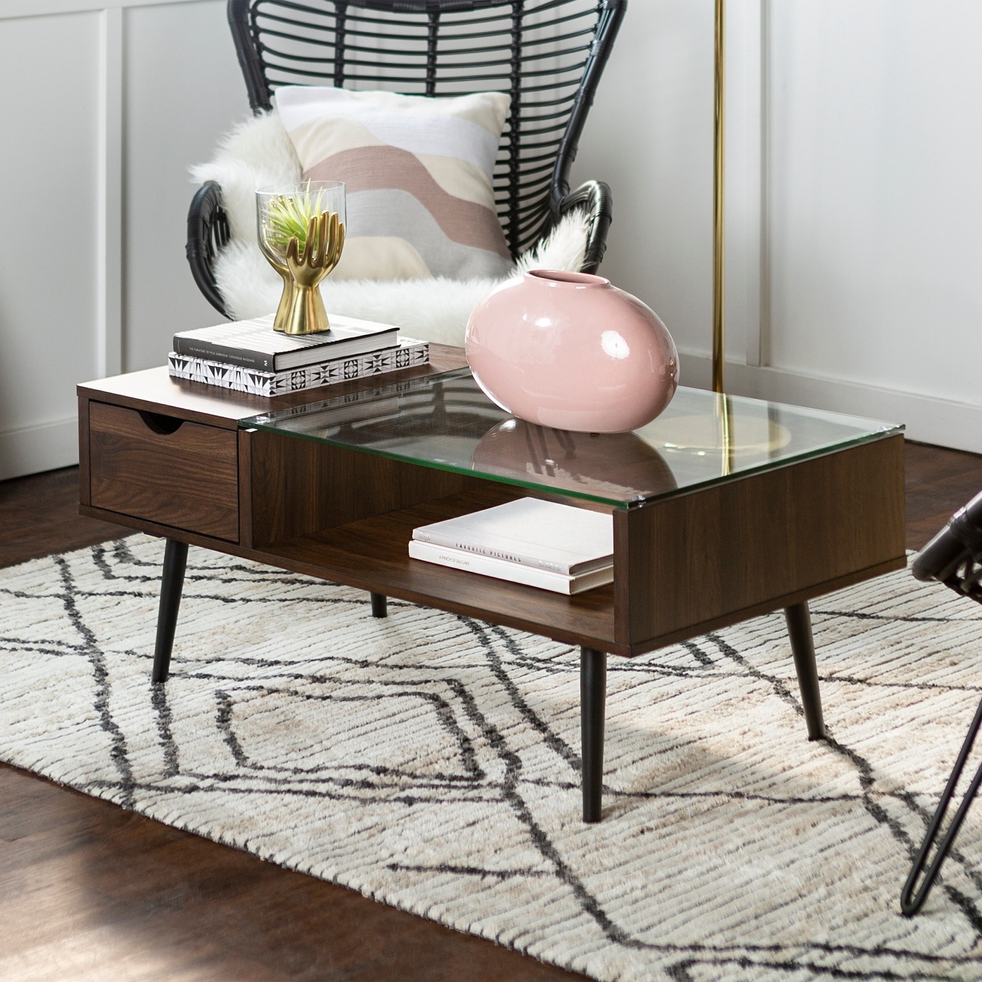 42 Mid Century Modern Wood And Gl Coffee Table X 22 42 Mid Century Modern Wood And Gl Coffee Table X 22 18h On Free Shipping Today 20478960