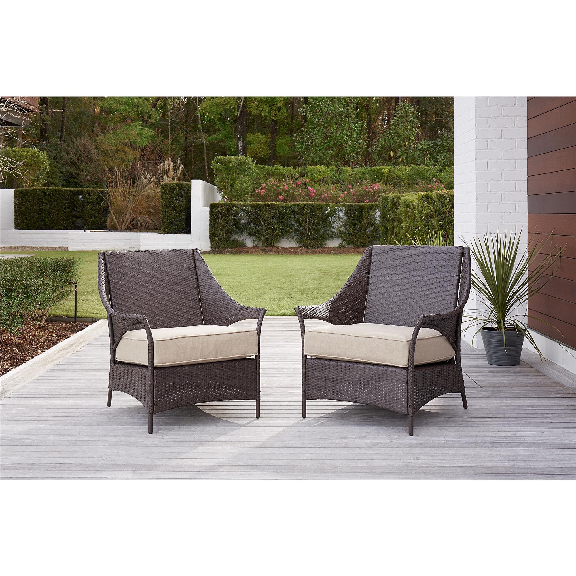 Avenue Greene Dark Brown Outdoor Lounge Chairs 2 Pack N A Free