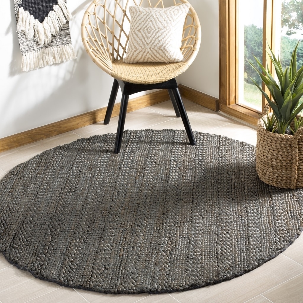 Safavieh Handmade Natural Fiber Casual Charcoal Jute Rug 6 X Safavieh Handmade Natural Fiber Casual Charcoal Jute Rug 6 X Round On Free Shipping Today 20481525