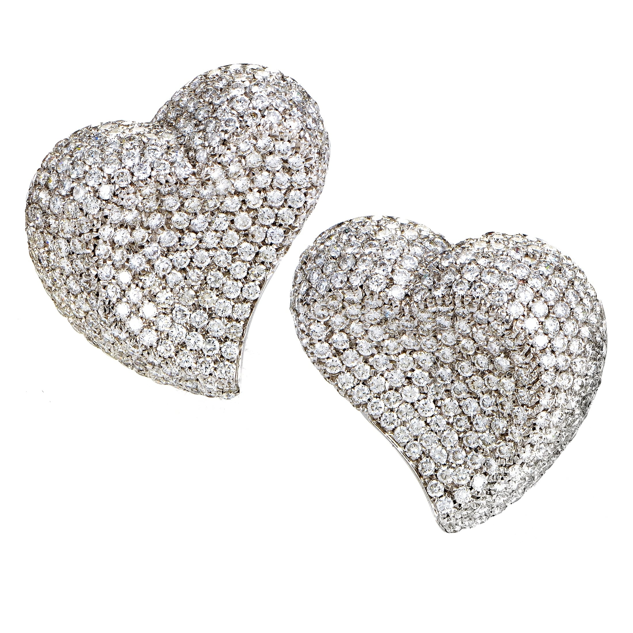 Women S White Gold Diamond Micro Pave Clip On Heart Earrings Women S White Gold Diamond Micro Pave Clip On Heart Earrings Free Shipping Today 20505587